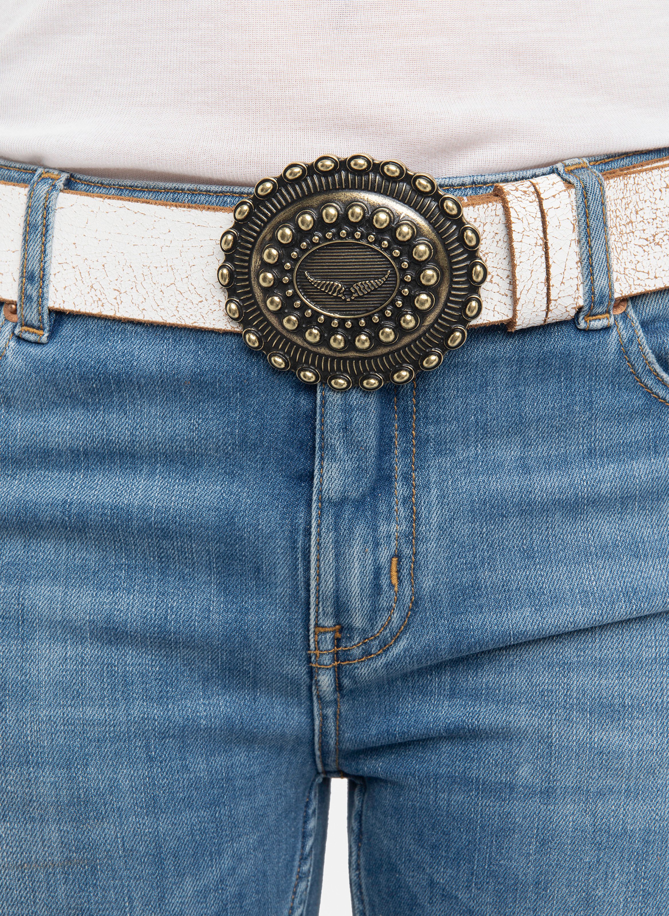 Ceinture stylé western en cuir santa fe ZADIG&VOLTAIRE Blanc