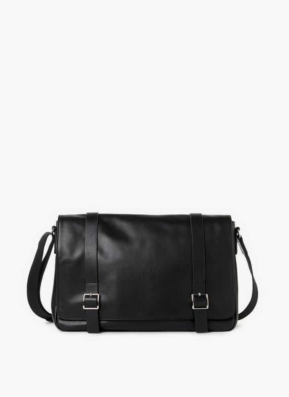 Sac messenger en cuir  | Noir by SAISON 1865 Sac messenger en cuir  Noir