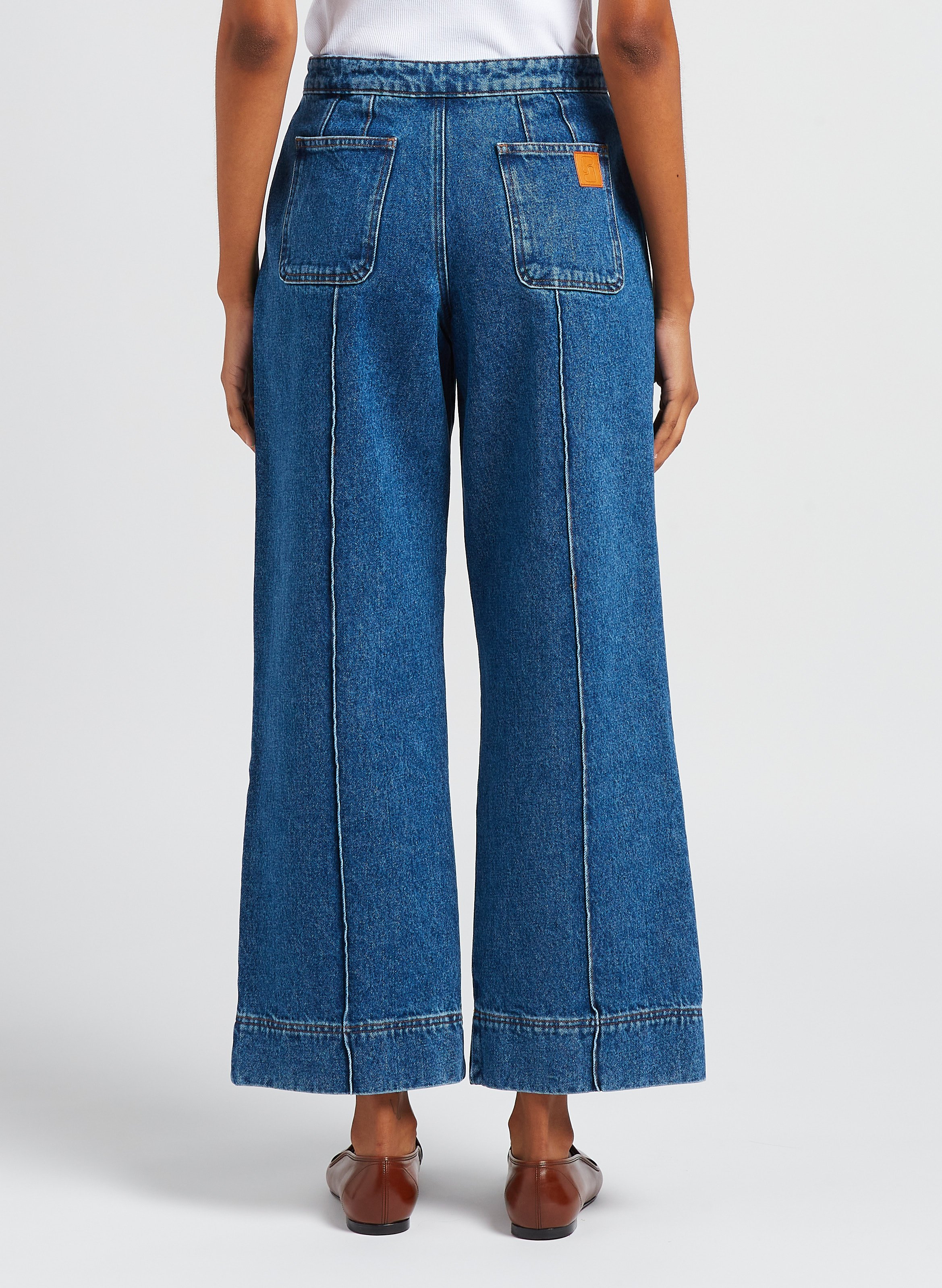 Jean évasé et délavé en coton harry SOEUR Bleu