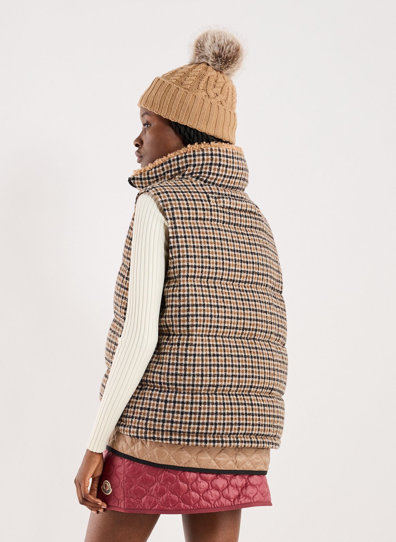 Wool and cashmere beanie MONCLER Beige