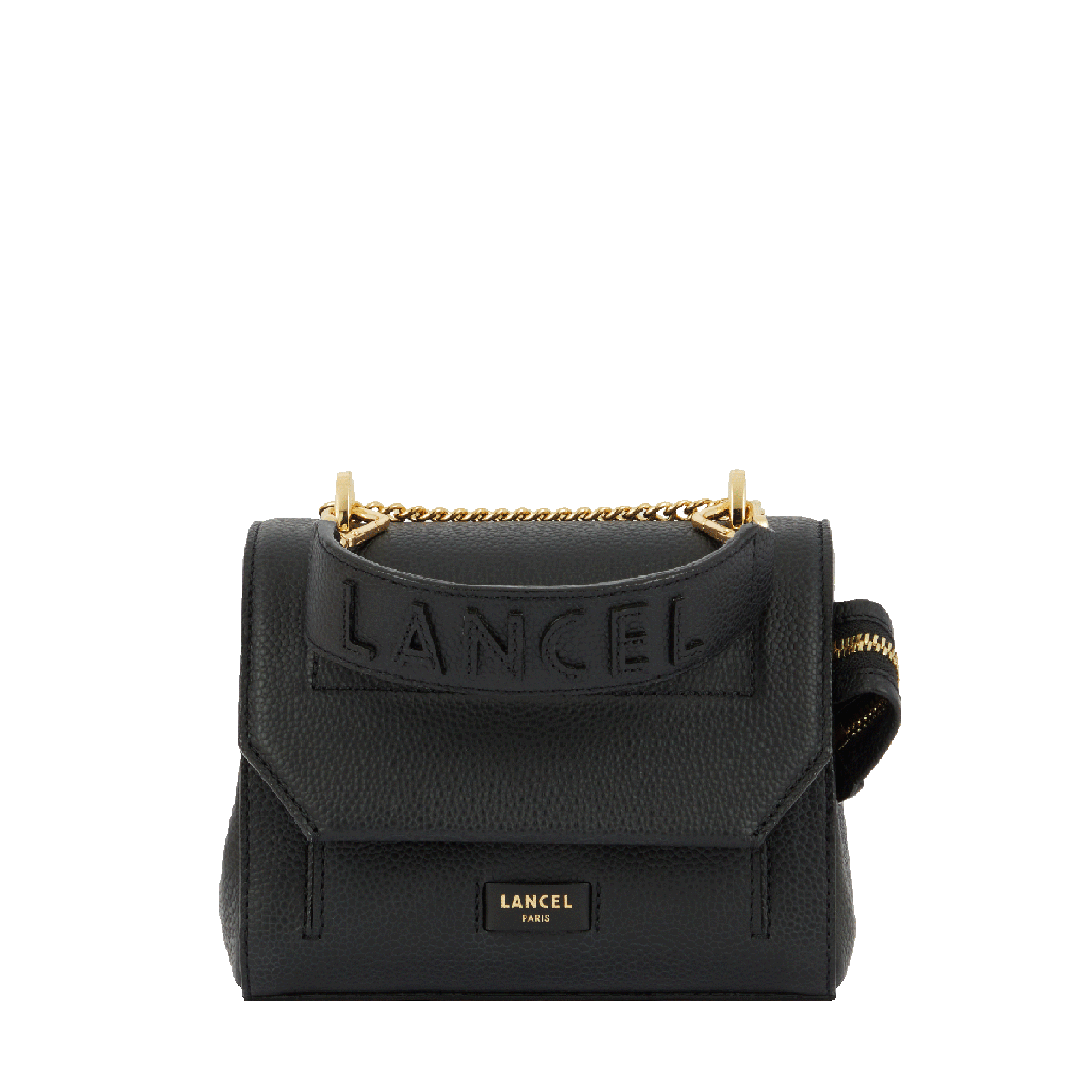 Sac rabat s ninon de lancel en cuir  Noir/dore