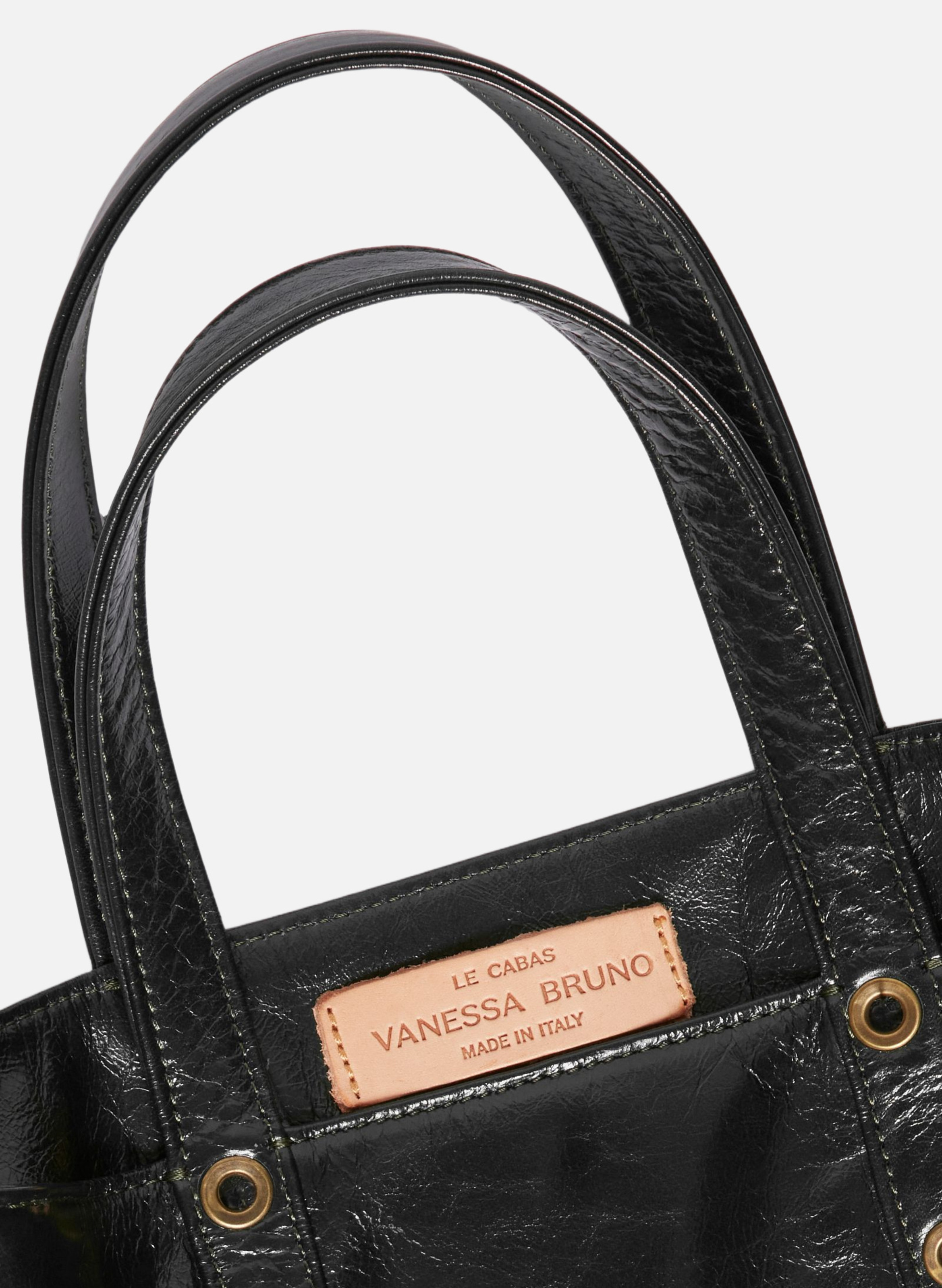 Cabas S en cuir Noir