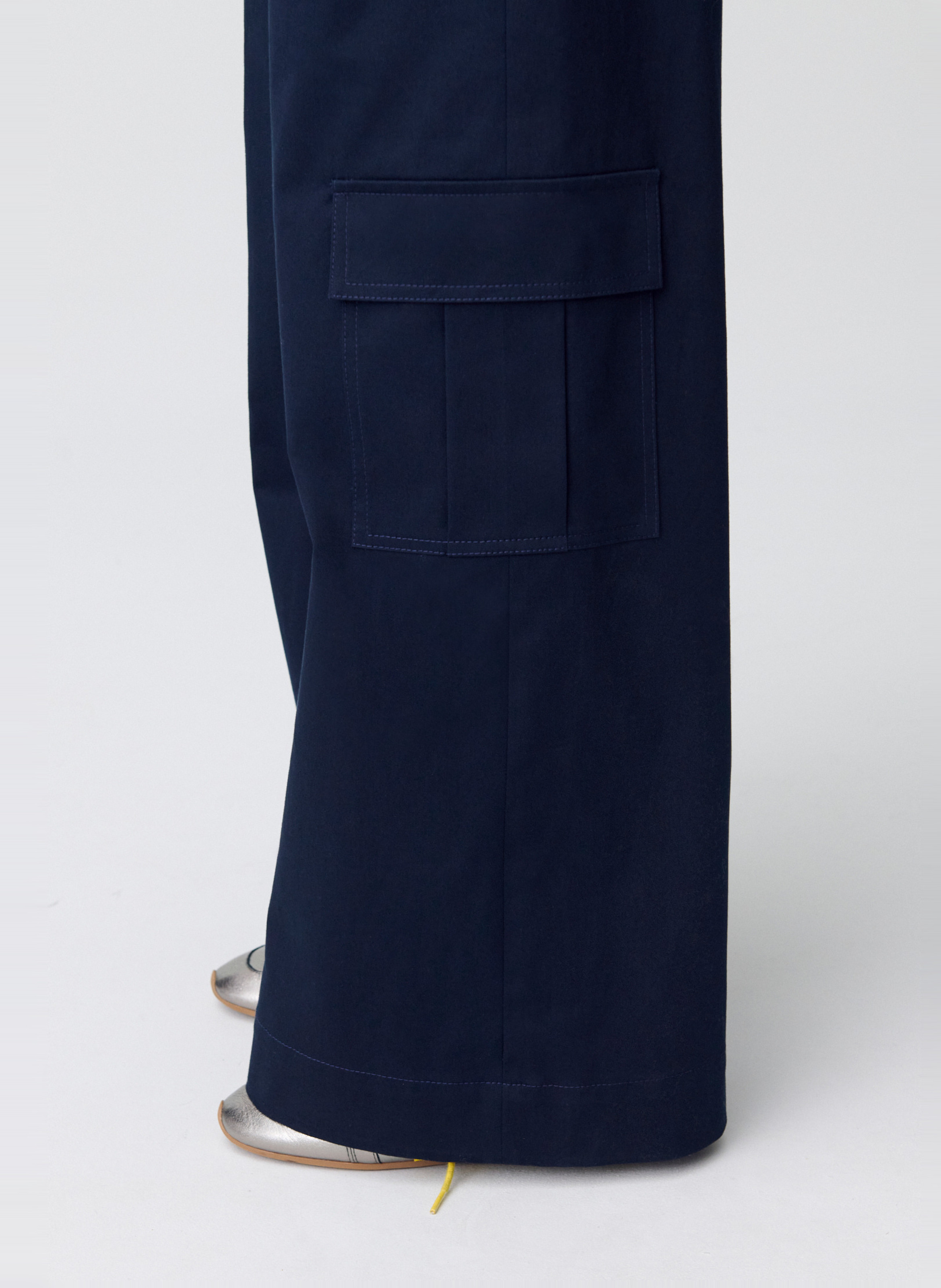 Pantalon large type cargo uni patty CLAUDIE PIERLOT Bleu