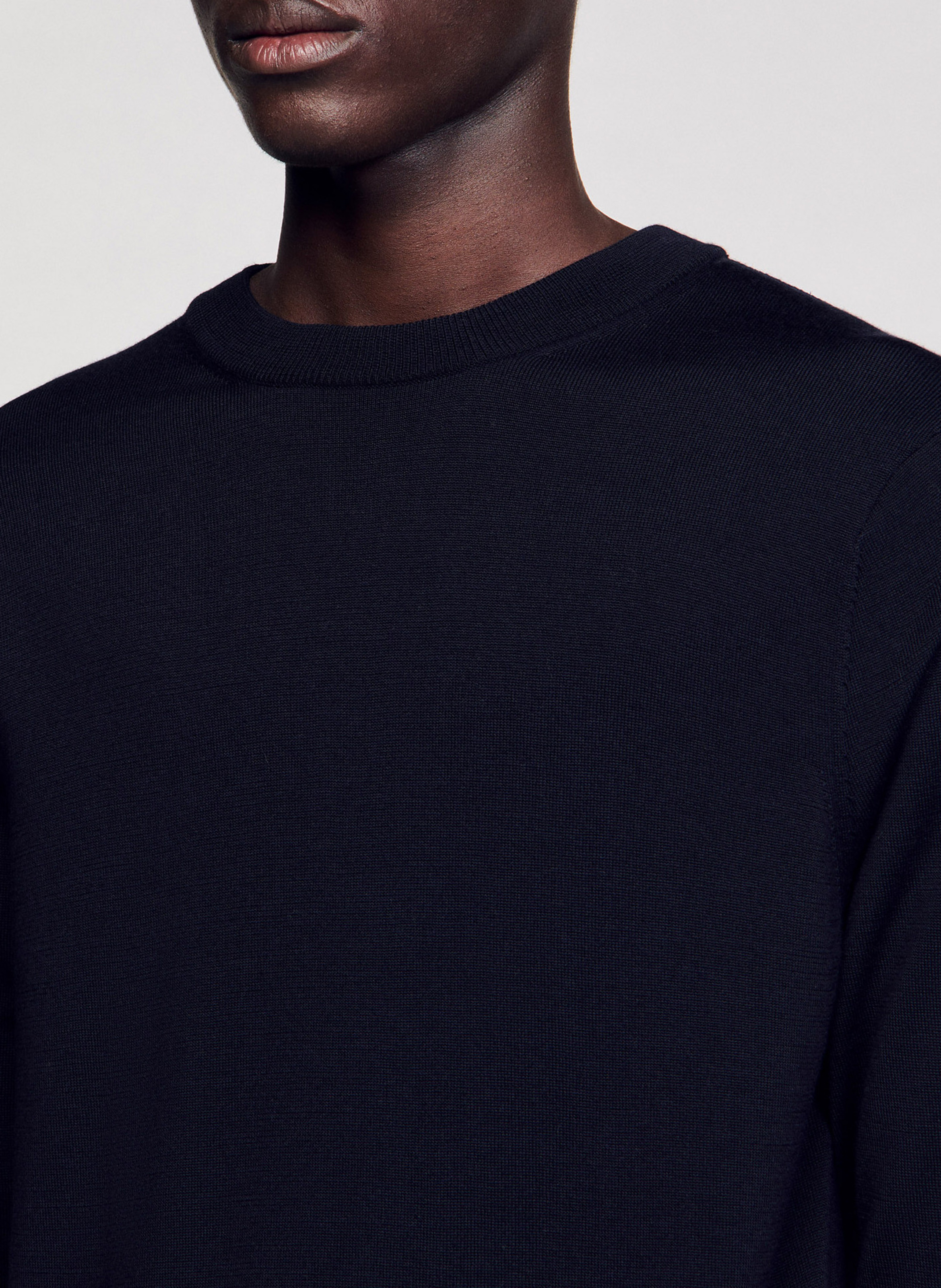 Pull en laine col rond SANDRO Bleu