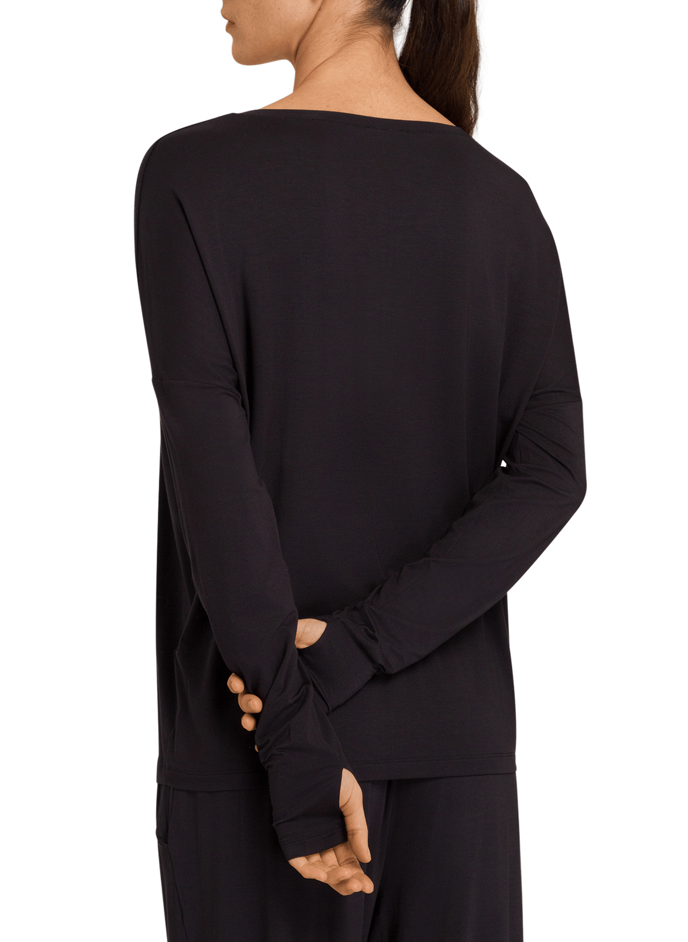 Long-sleeve modal t-shirt HANRO Black