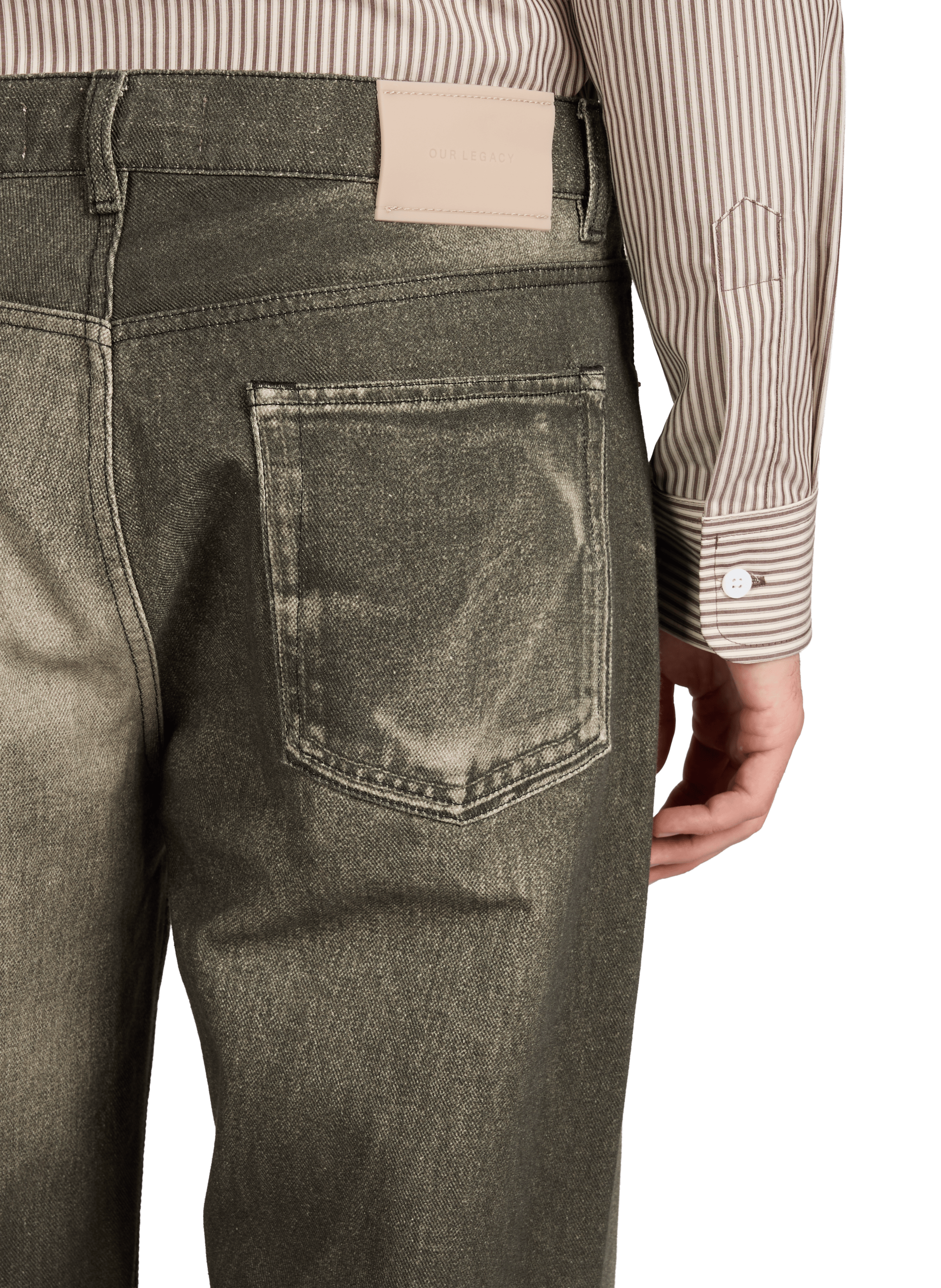 Jeans délavé large en coton OUR LEGACY Noir