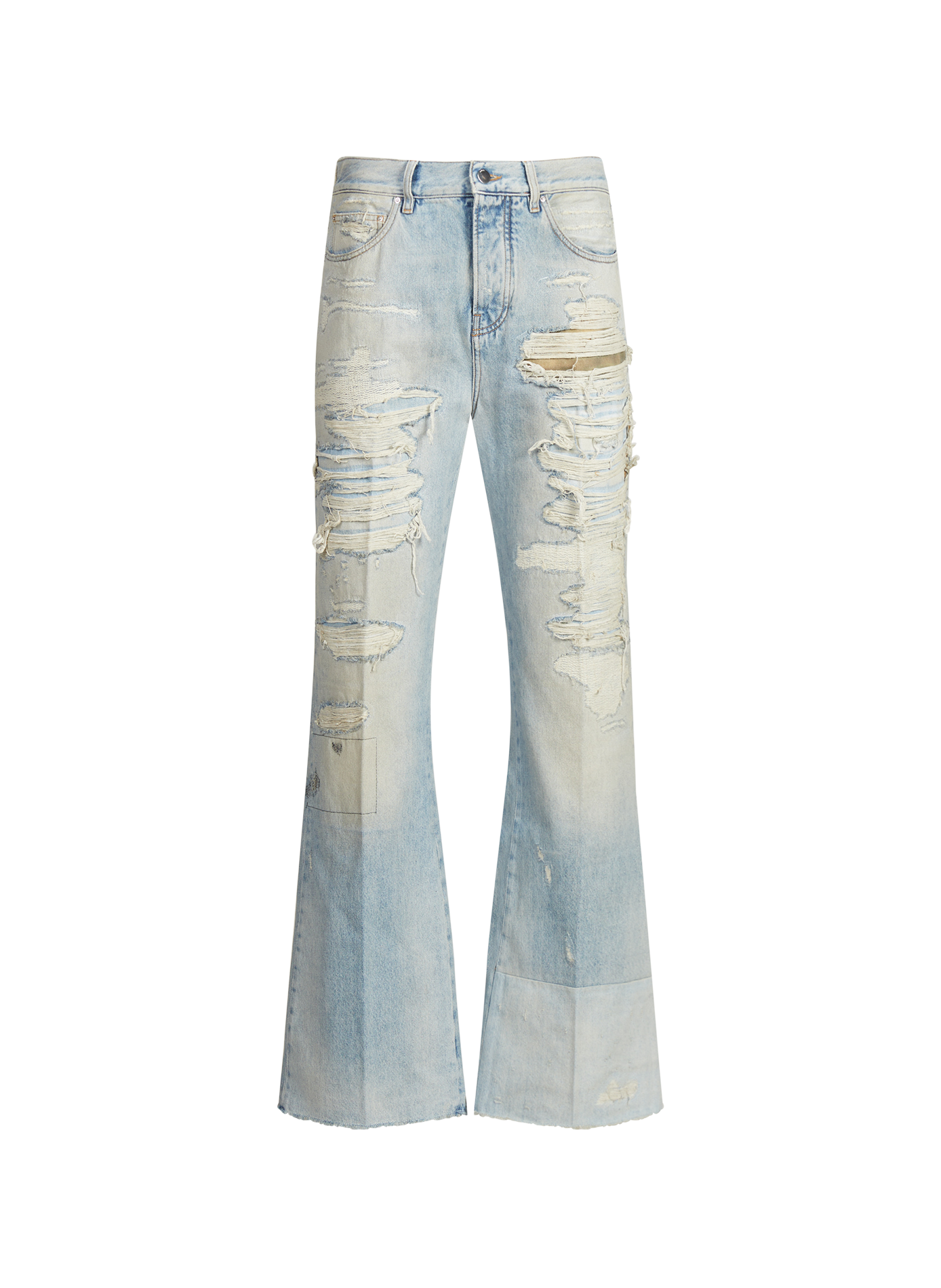 Bootcut ripped jeans in cotton AMIRI Blue