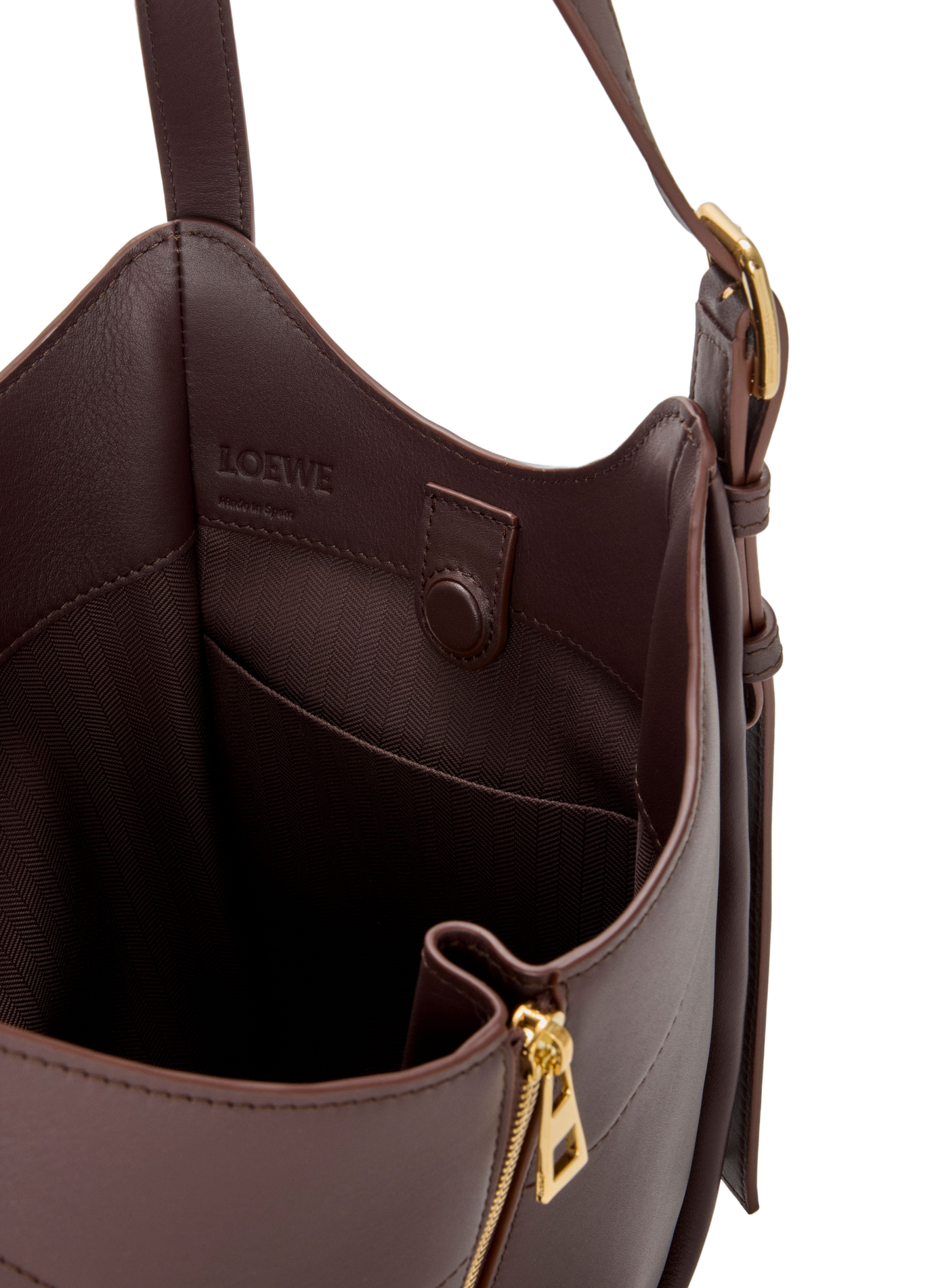 <p>Classic Calf Leather Hammock Flip Bag</p> LOEWE Brown