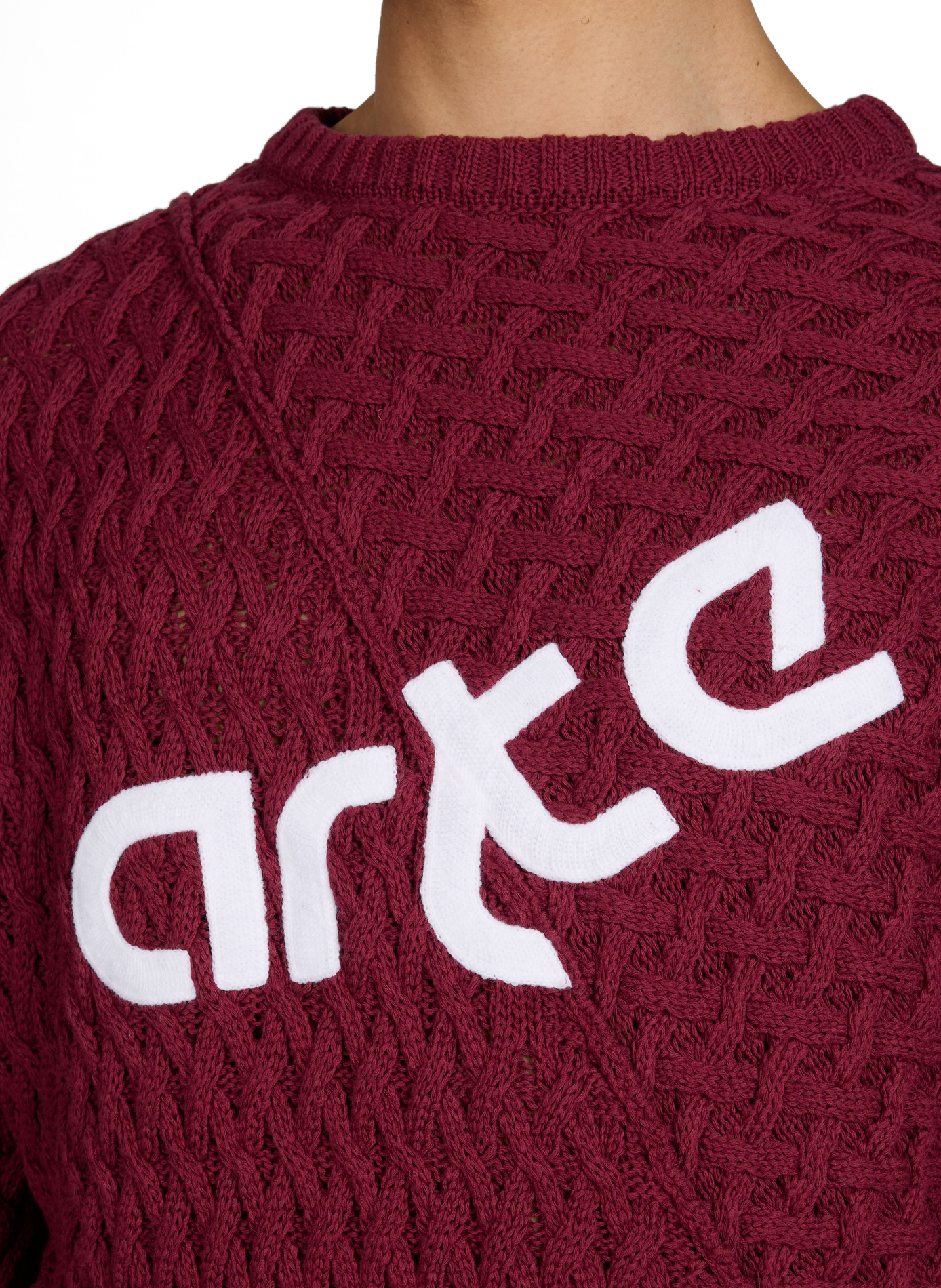 Pull maille tressée en coton mélangé ARTE ANTWERP Rouge