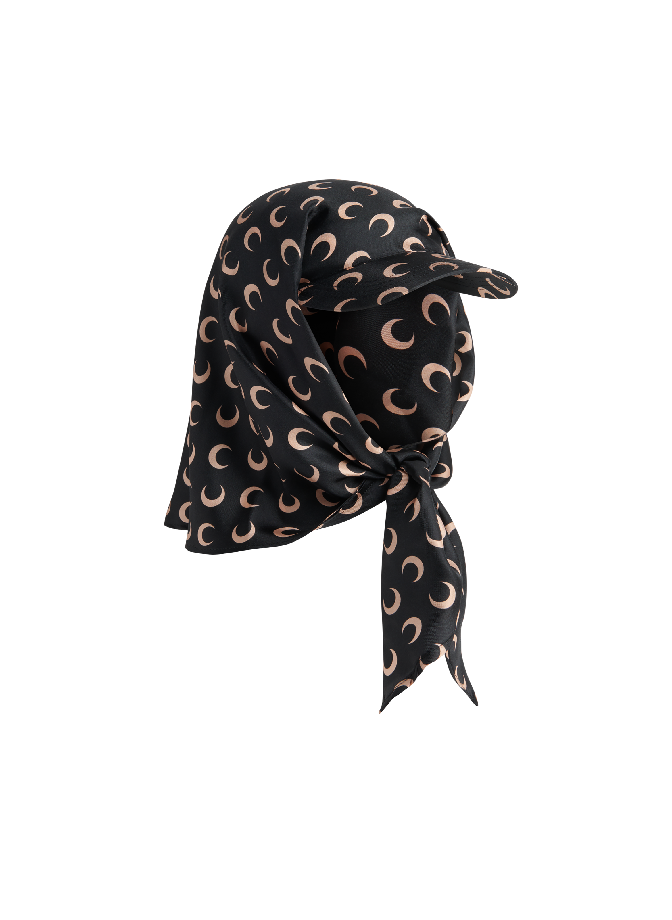 Bonnet à voile en soie moon MARINE SERRE Noir