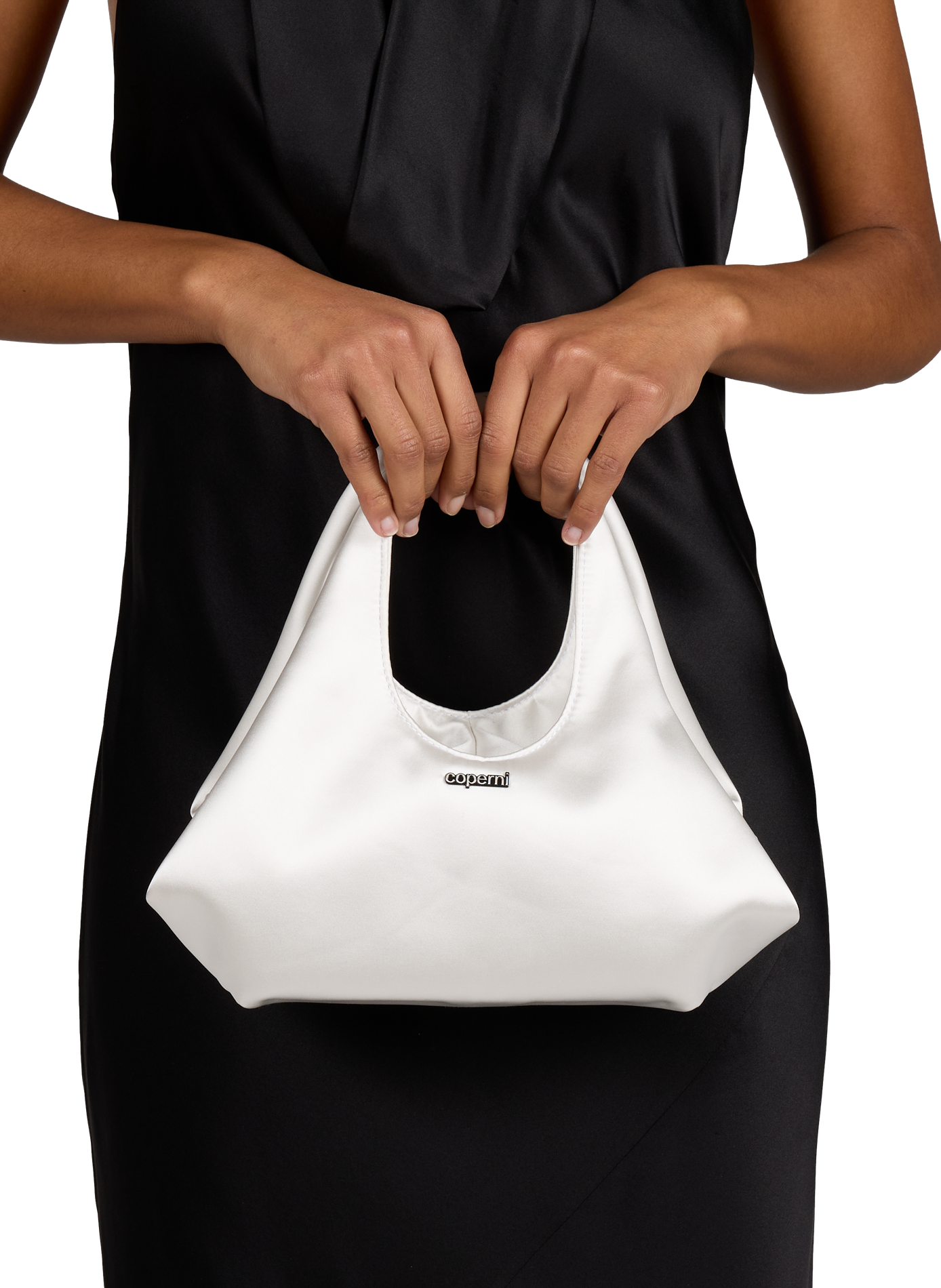 Folded Satin Mini Handbag COPERNI White