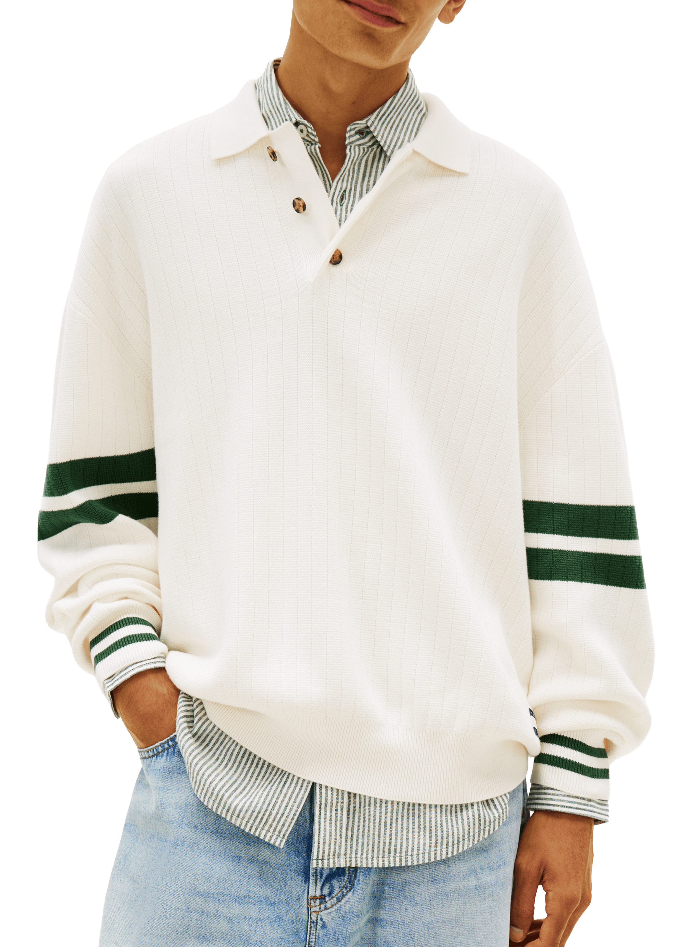 Striped cotton polo shirt TOMMY HILFIGER Beige