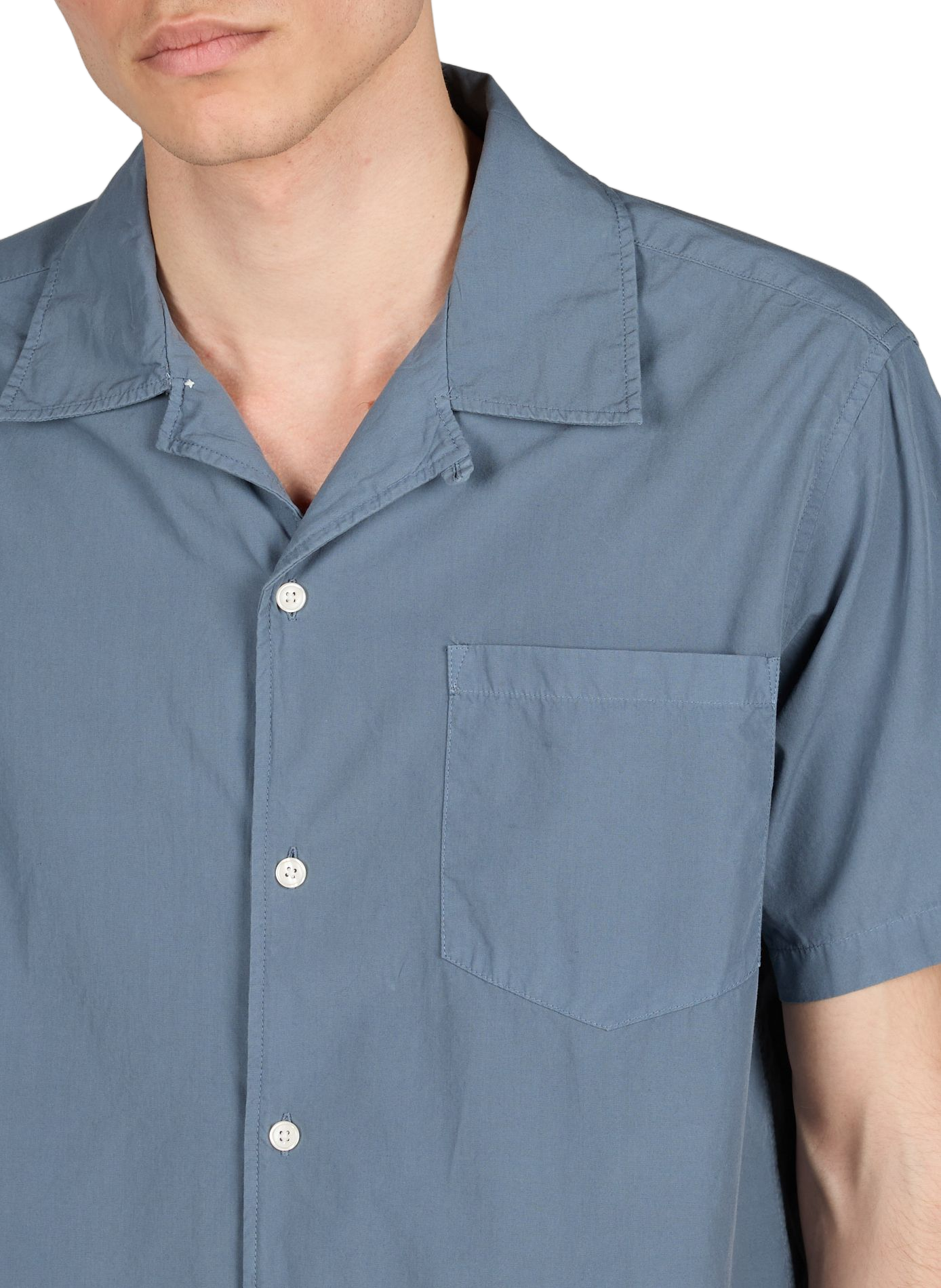 Solid button-down shirt AU PRINTEMPS PARIS Blue