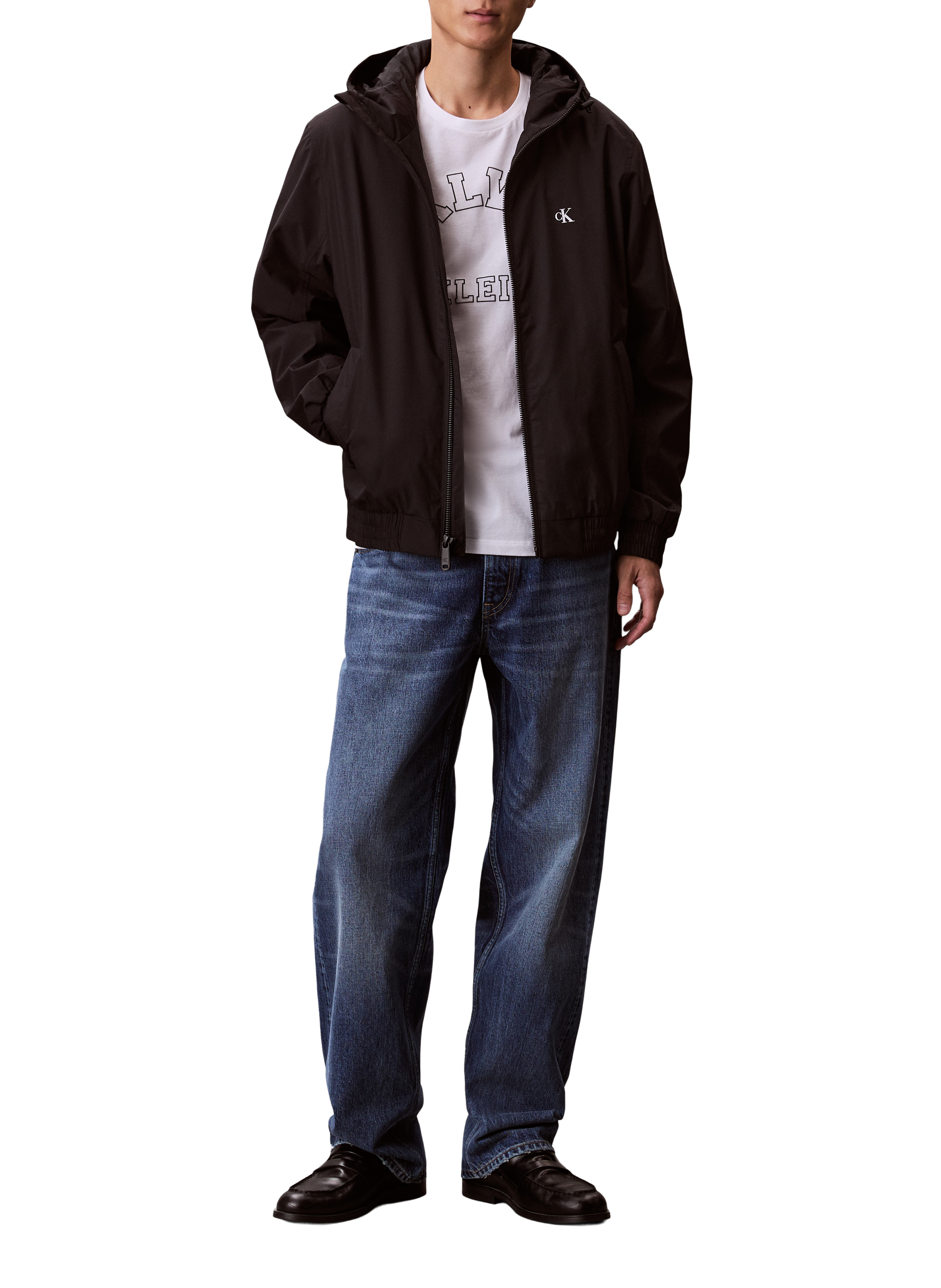 Veste coupe-vent à logo CALVIN KLEIN Noir