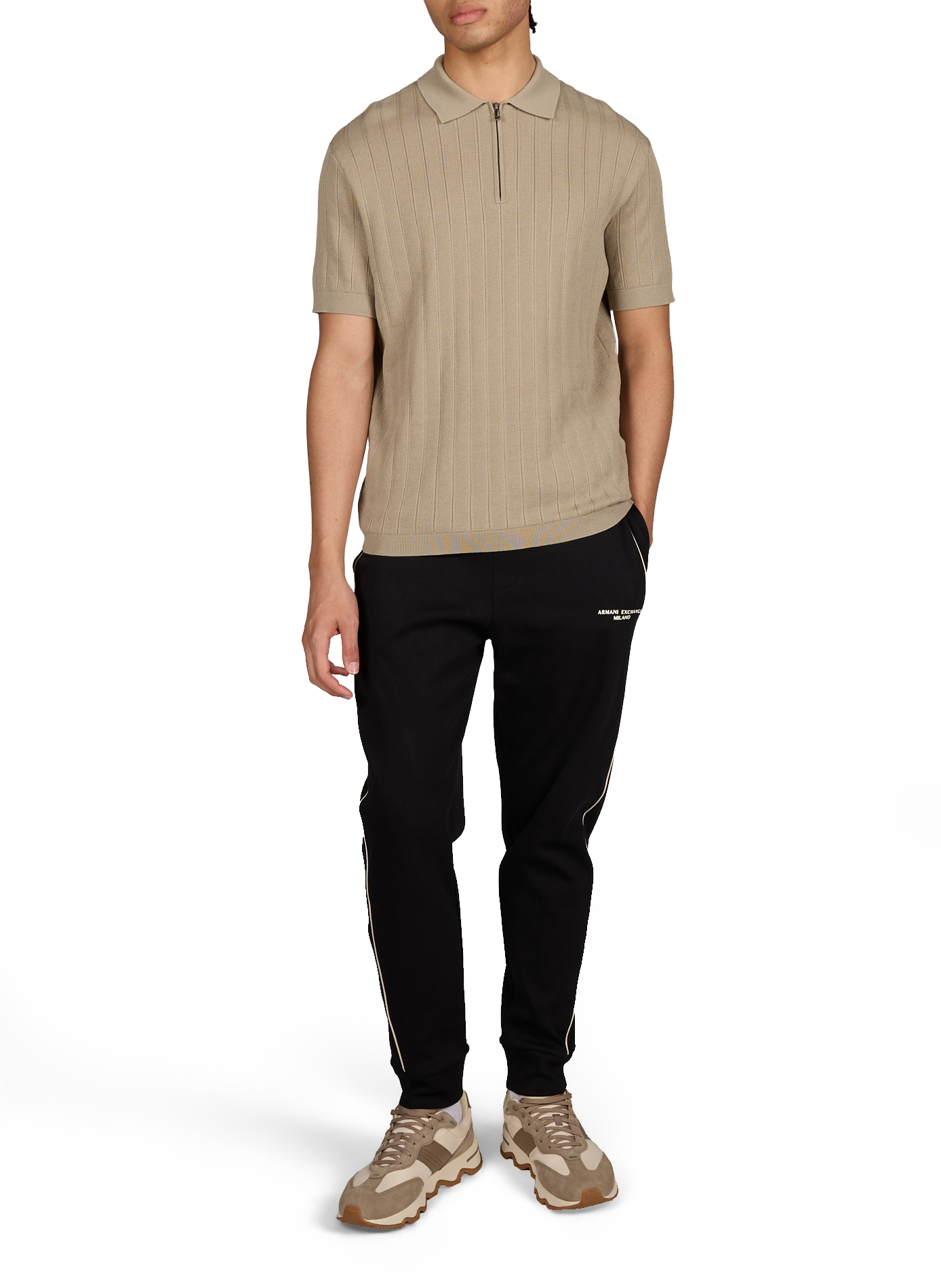 Polo manches courtes en coton ARMANI EXCHANGE Marron