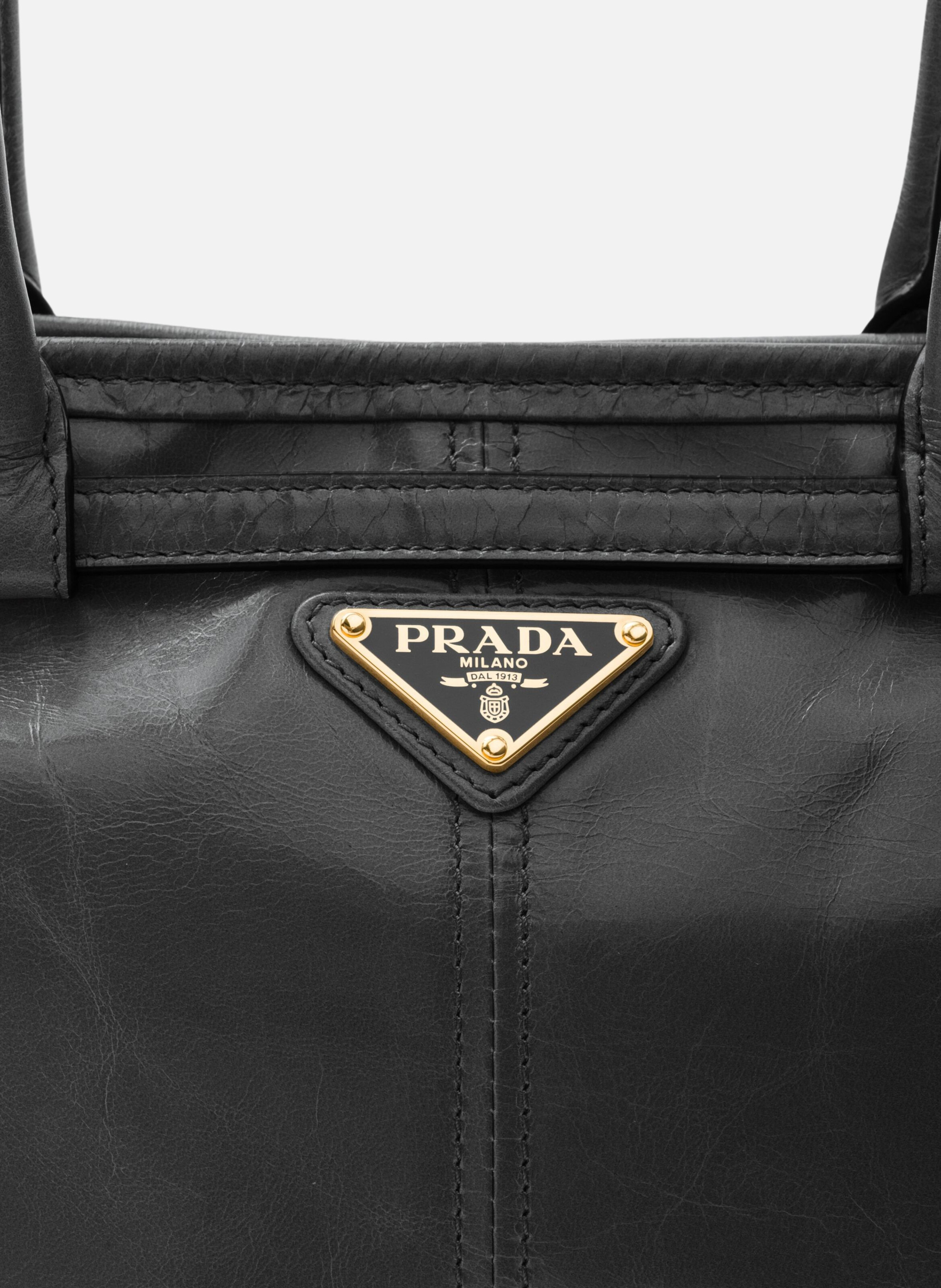 Sac à main prada bonnie en cuir PRADA Noir