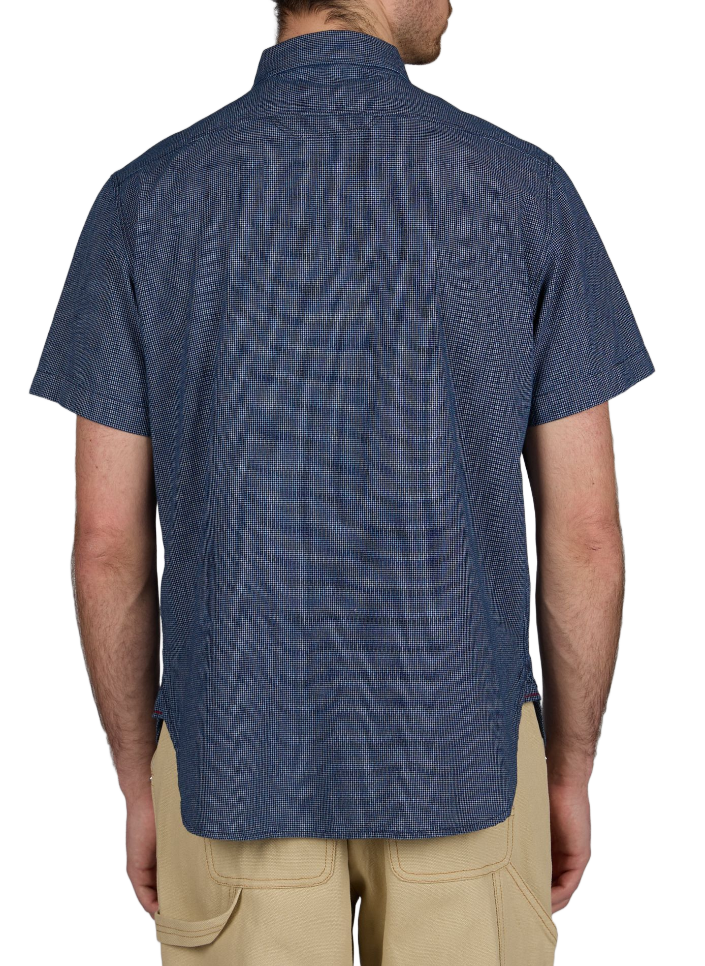 Short-sleeved cotton check shirt REPLAY Blue