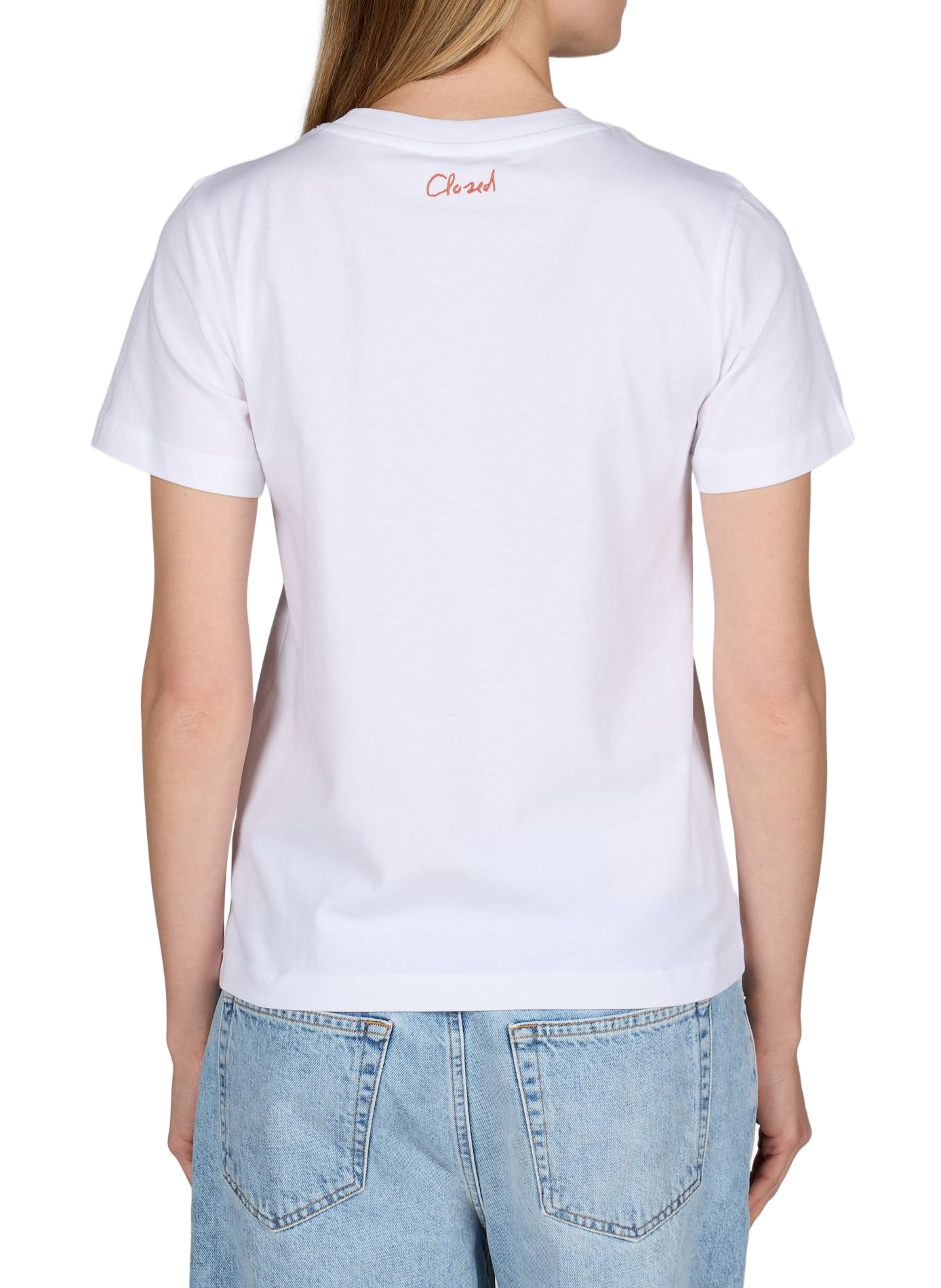 Embroidered cotton T-shirt CLOSED White