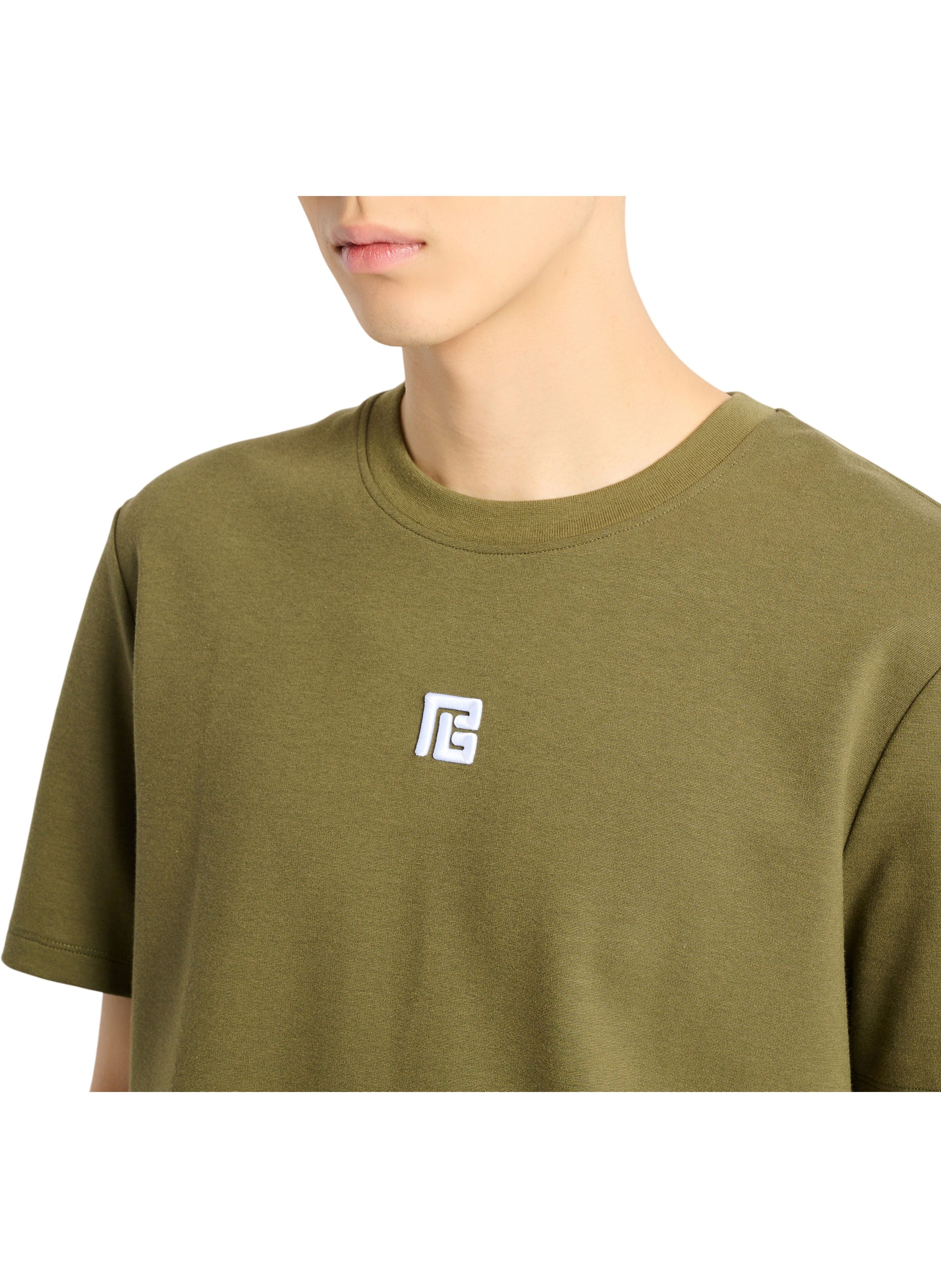 T-shirt avec logo brodé BALMAIN Vert