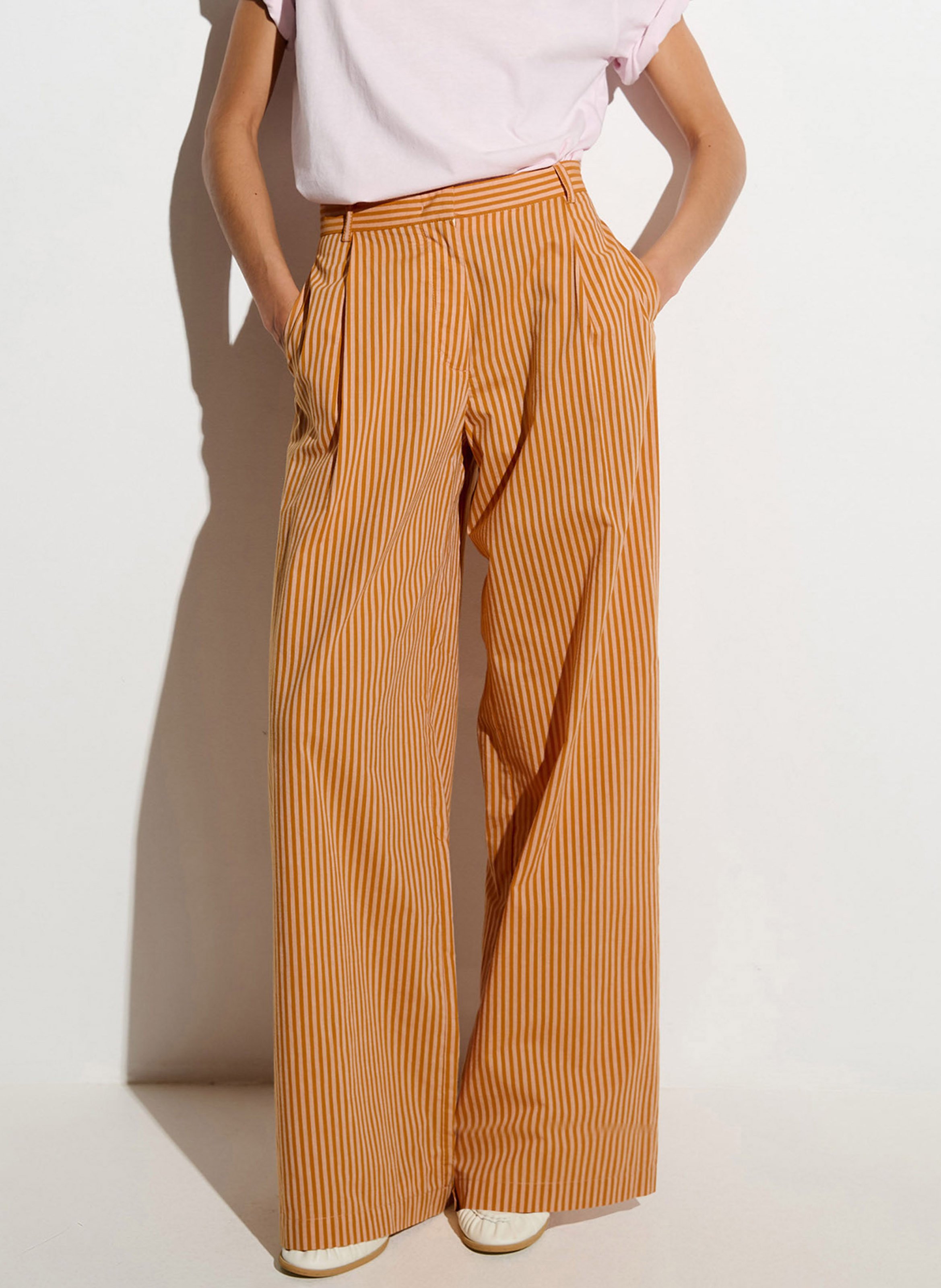 Pantalon ample rayé provencia SESSUN Orange