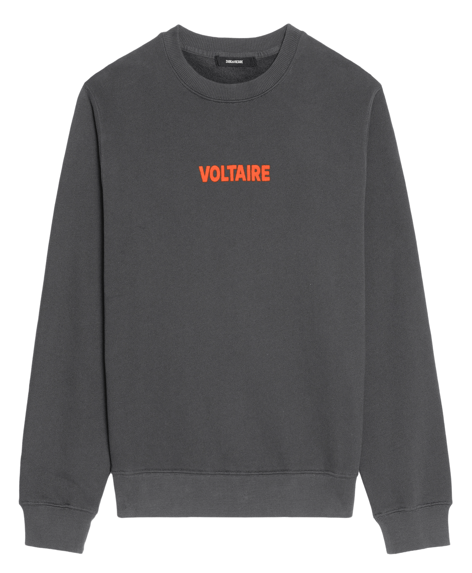 Sweat droit col rond sérigraphié en coton mélangé aime ZADIG&VOLTAIRE Gris
