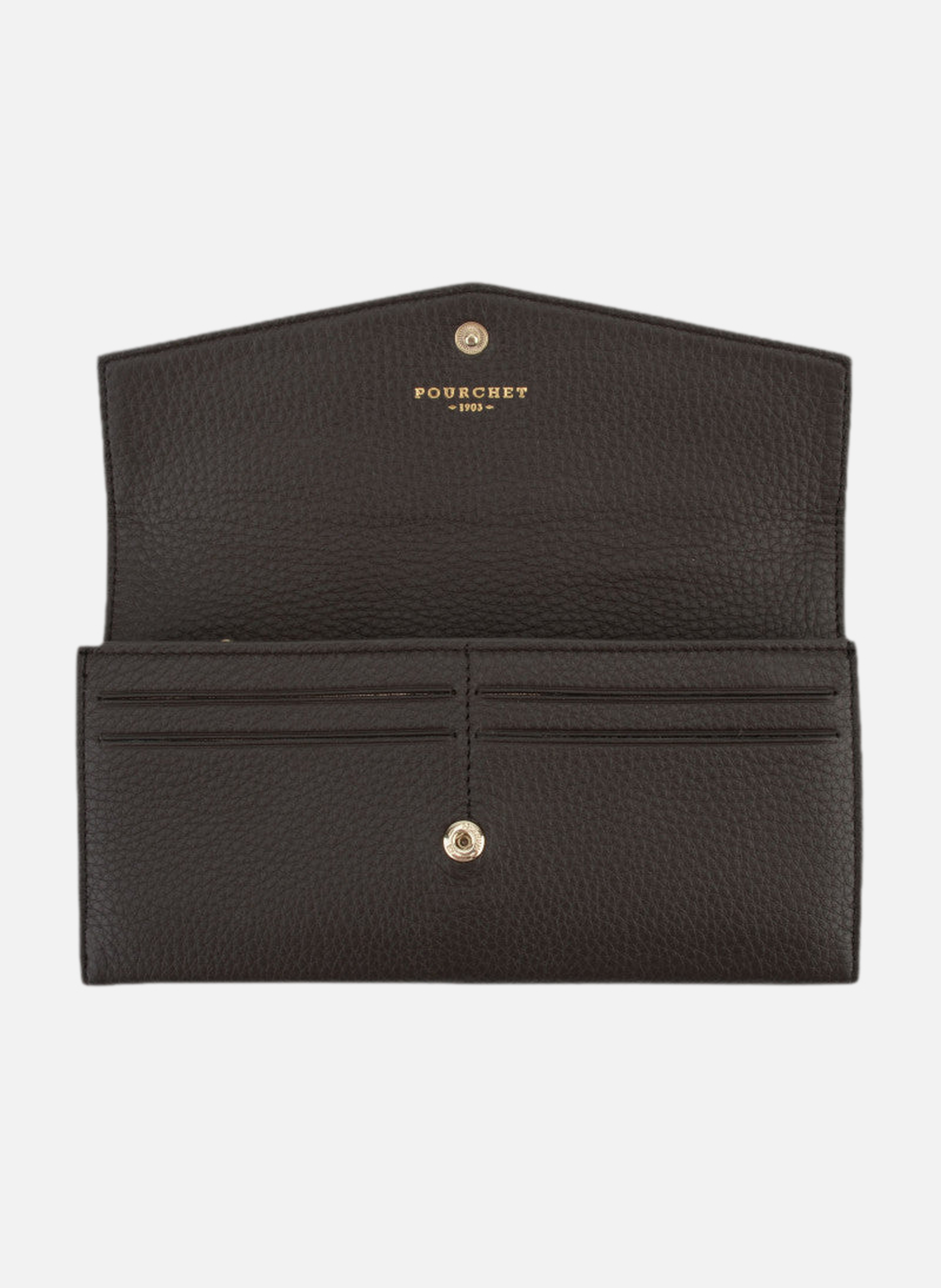 Club | porte-monnaie gm en cuir de veau | Noir POURCHET Femme
