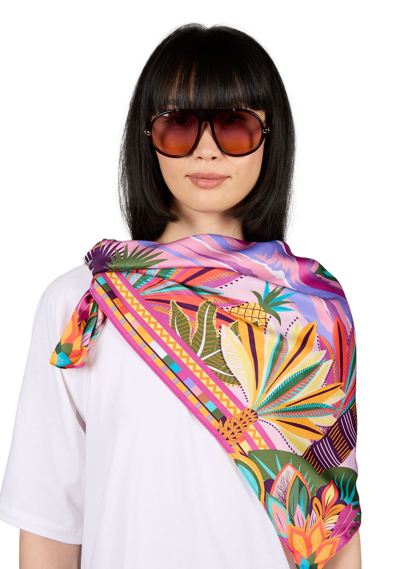 Foulard imprimé Hawaï WILD Rose
