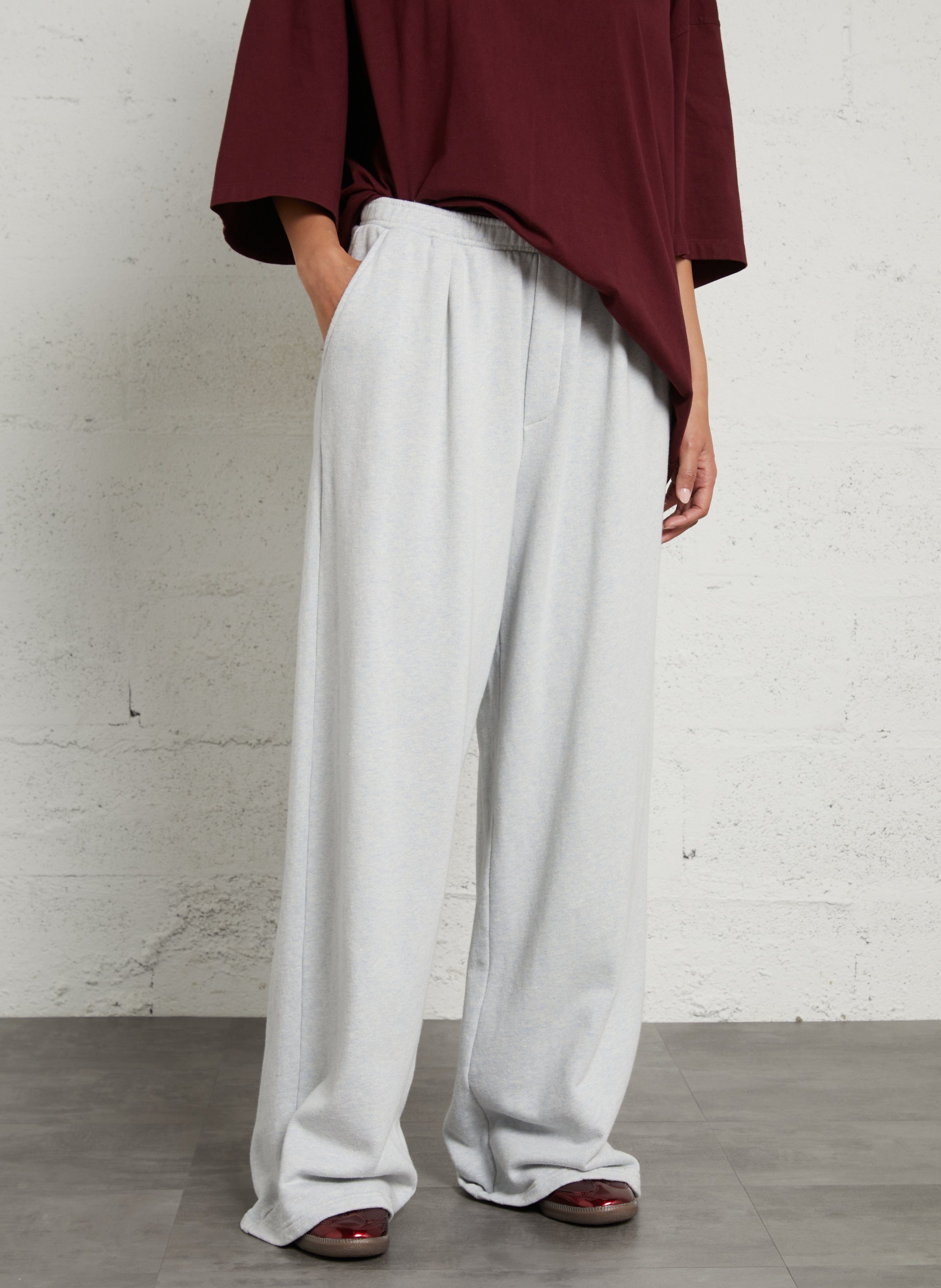 Jogging droit en coton et coton recyclé dantown AMERICAN VINTAGE Bleu