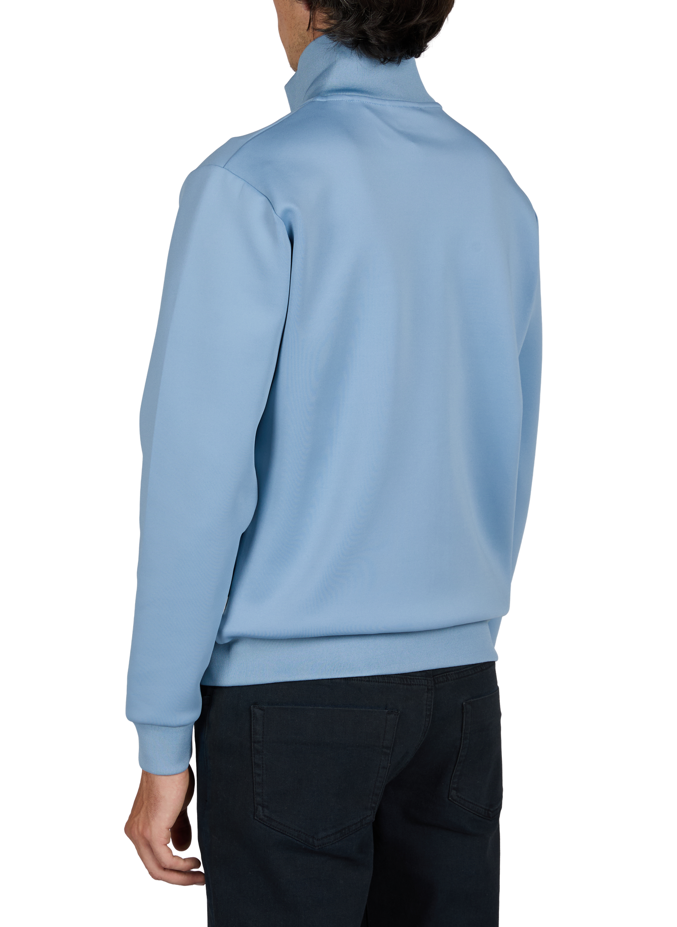 Straight jacket with high collar and logo LES DEUX Blue