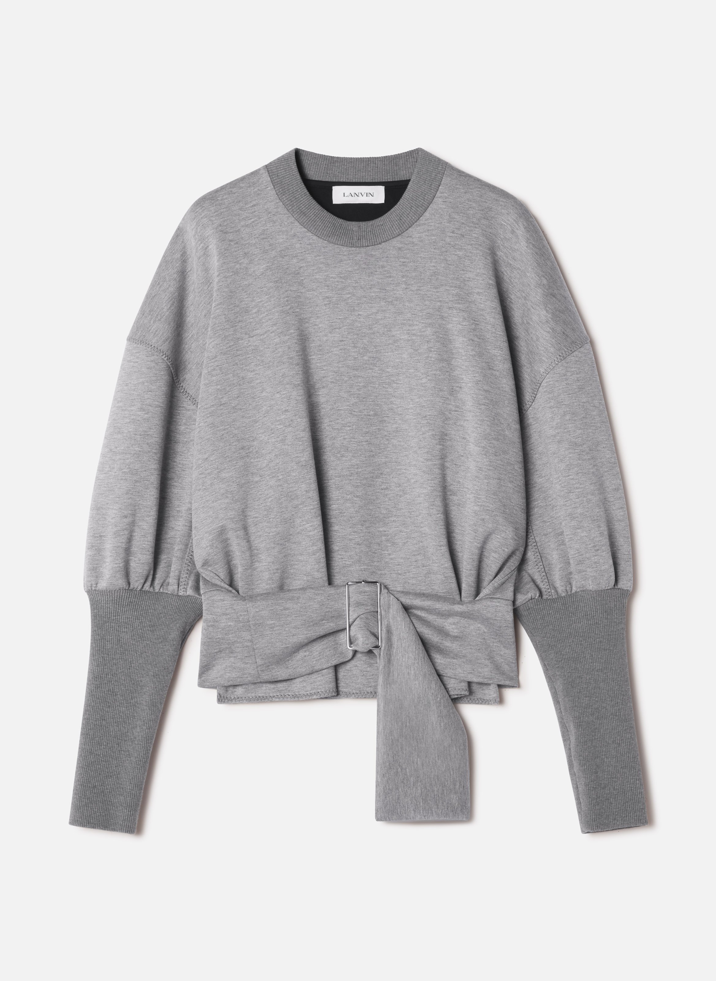Sweatshirt ceinturé en jersey double face LANVIN Gris
