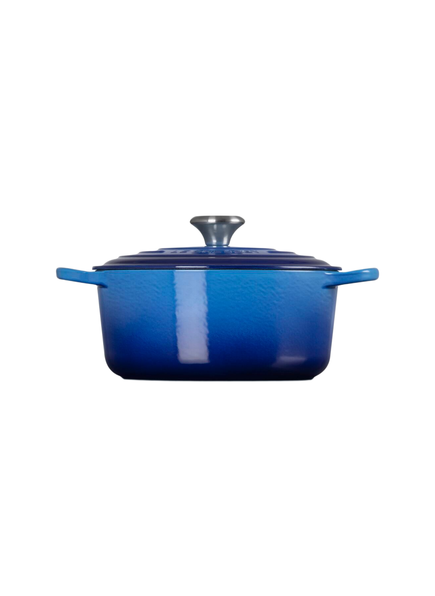 Runde emaillierte Gusseisen-Cocotte LE CREUSET Blau