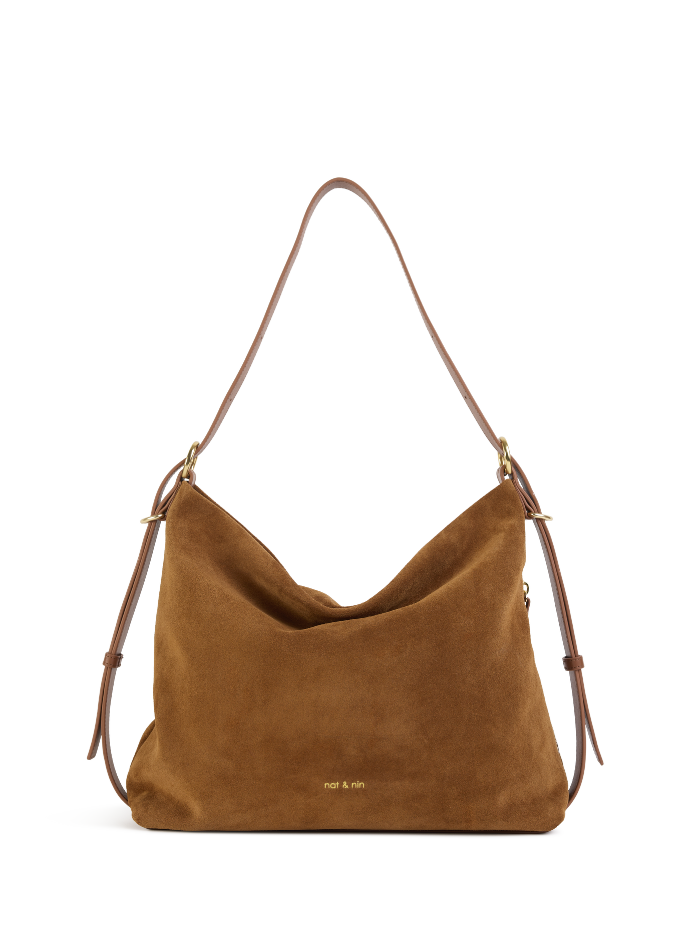 Schultertasche aus Leder NAT & NIN Braun