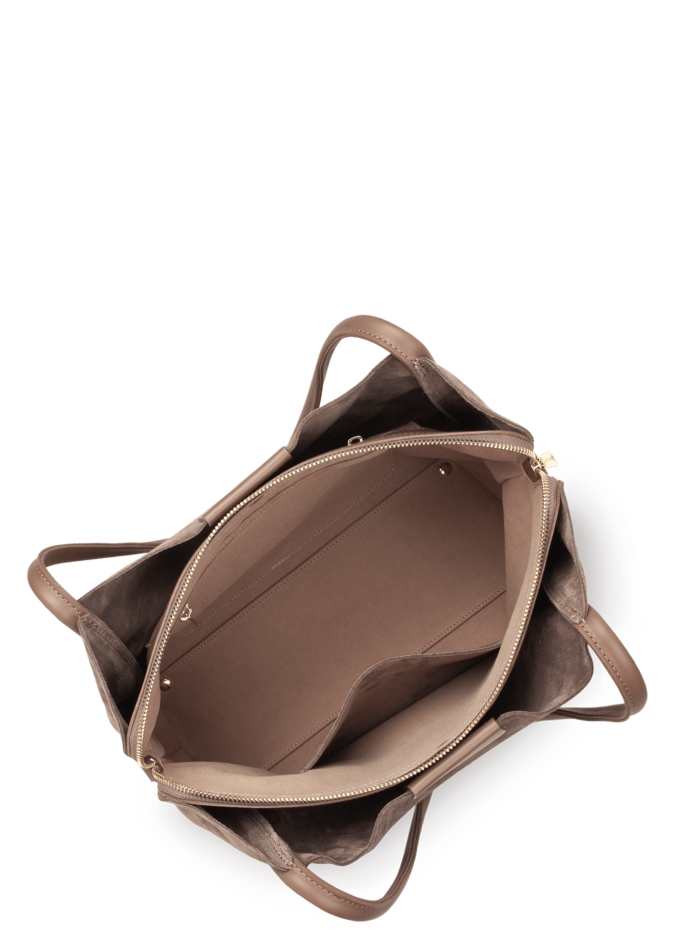 Grand sac cabas épaule - suède ida LANCASTER Marron