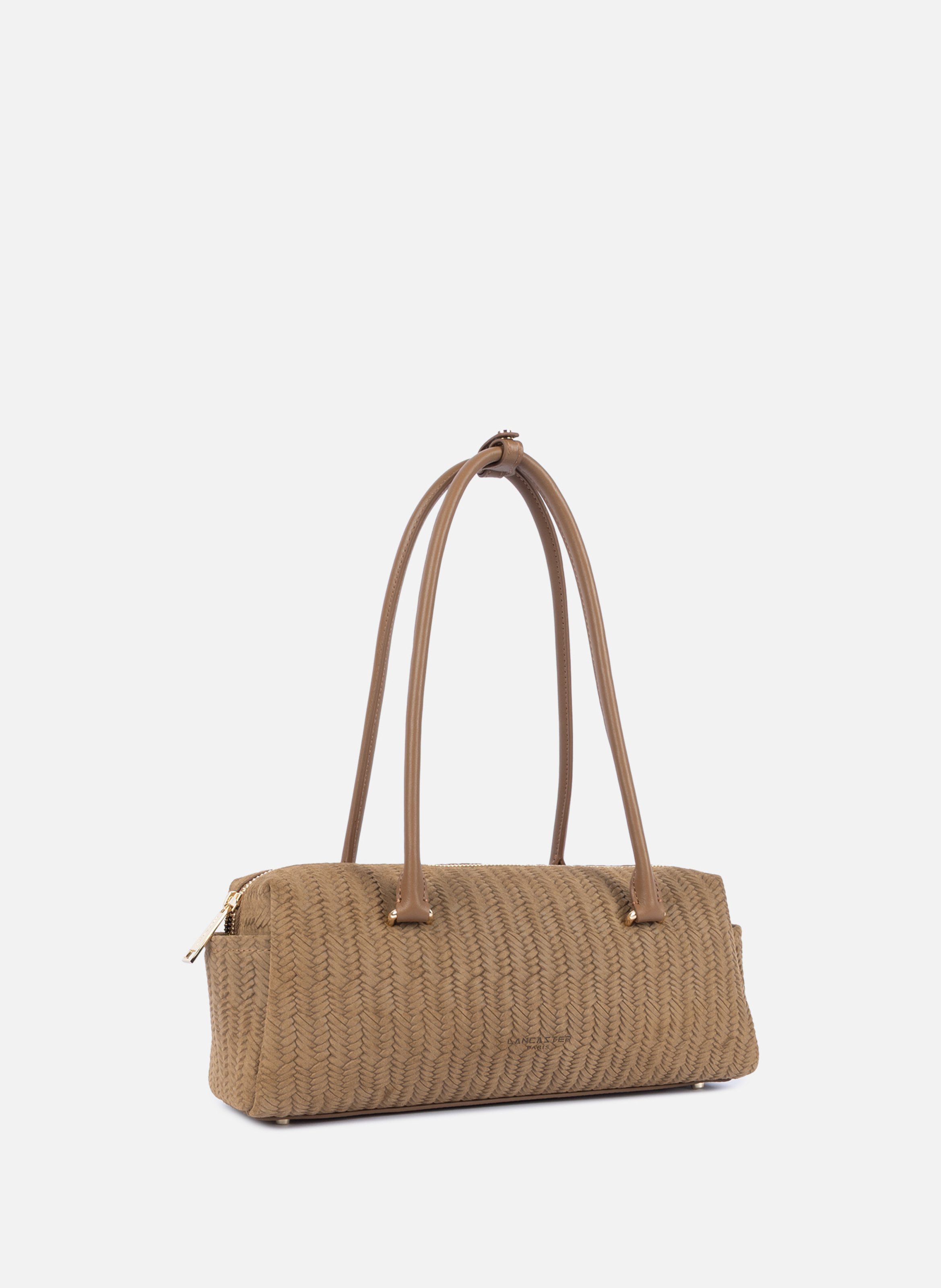 Sac rectangle - tressé cube LANCASTER Marron