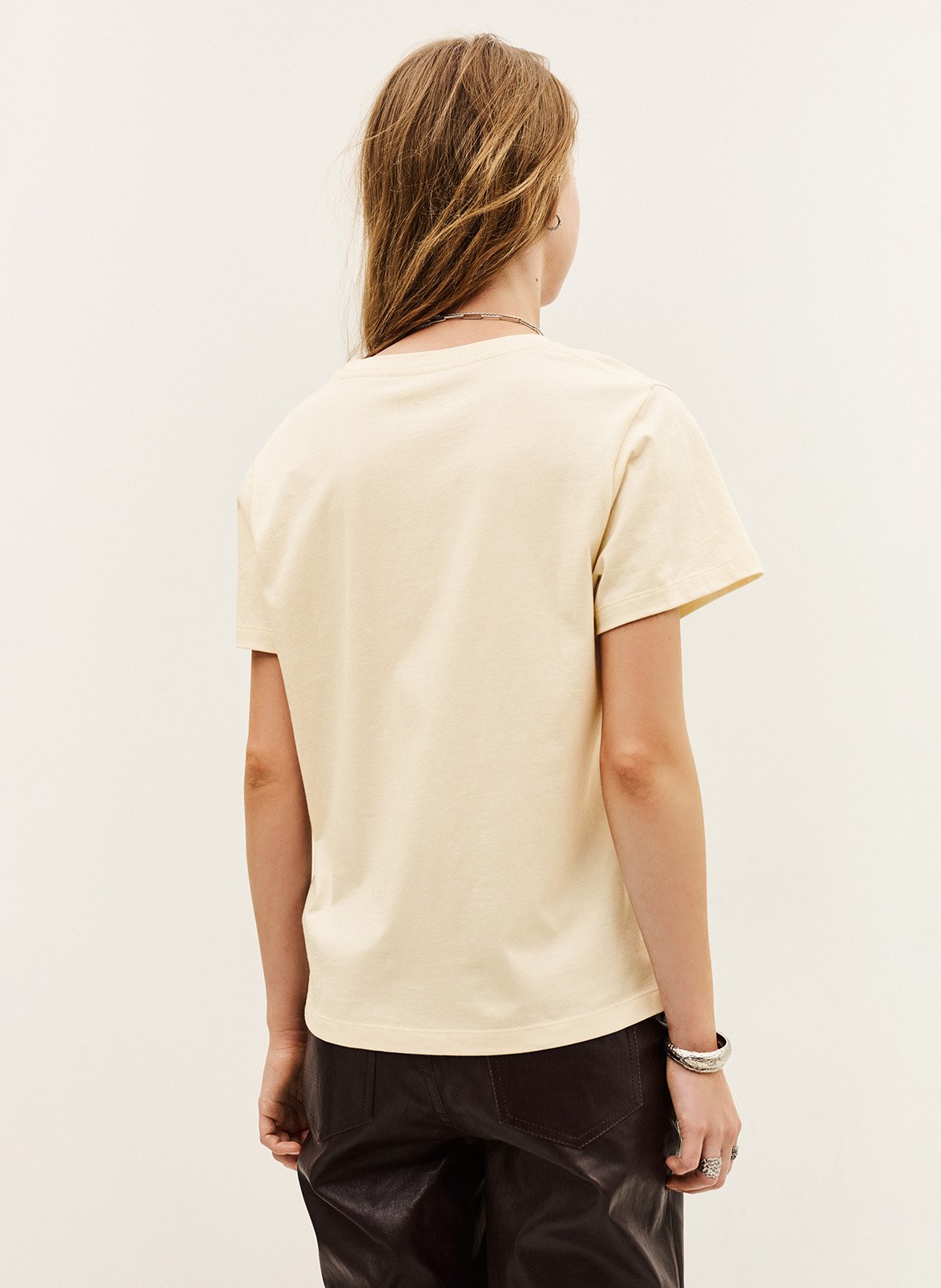 T-shirt met korte mouwen en print van katoen ioni | Beige BA&SH Dames