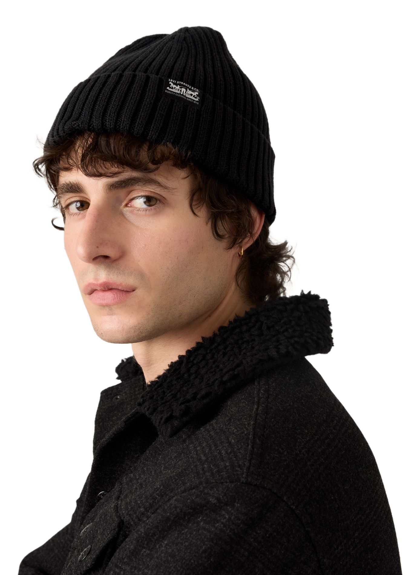 Cotton beanie LEVI'S Black