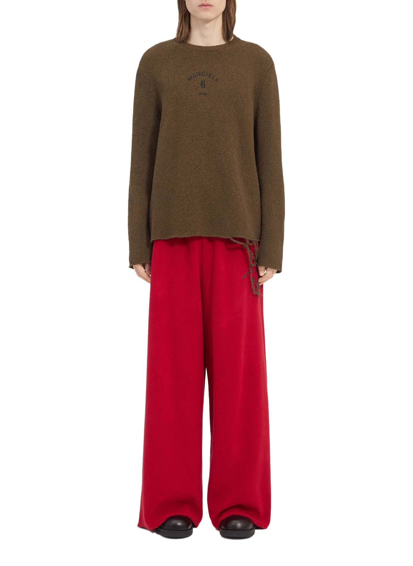 Pull à détail déchiré en laine mélangée MAISON MARGIELA Marron
