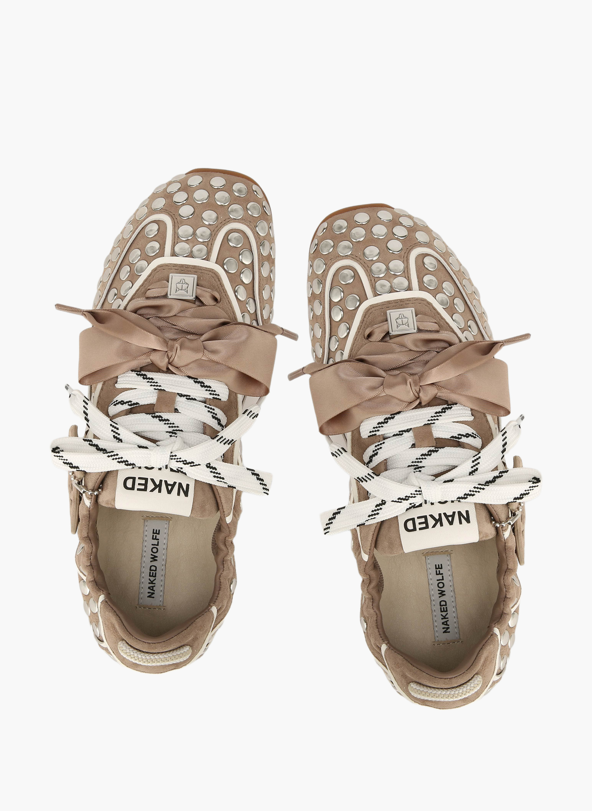 Soul-sneakers van suède met studs NAKED WOLFE Bruin
