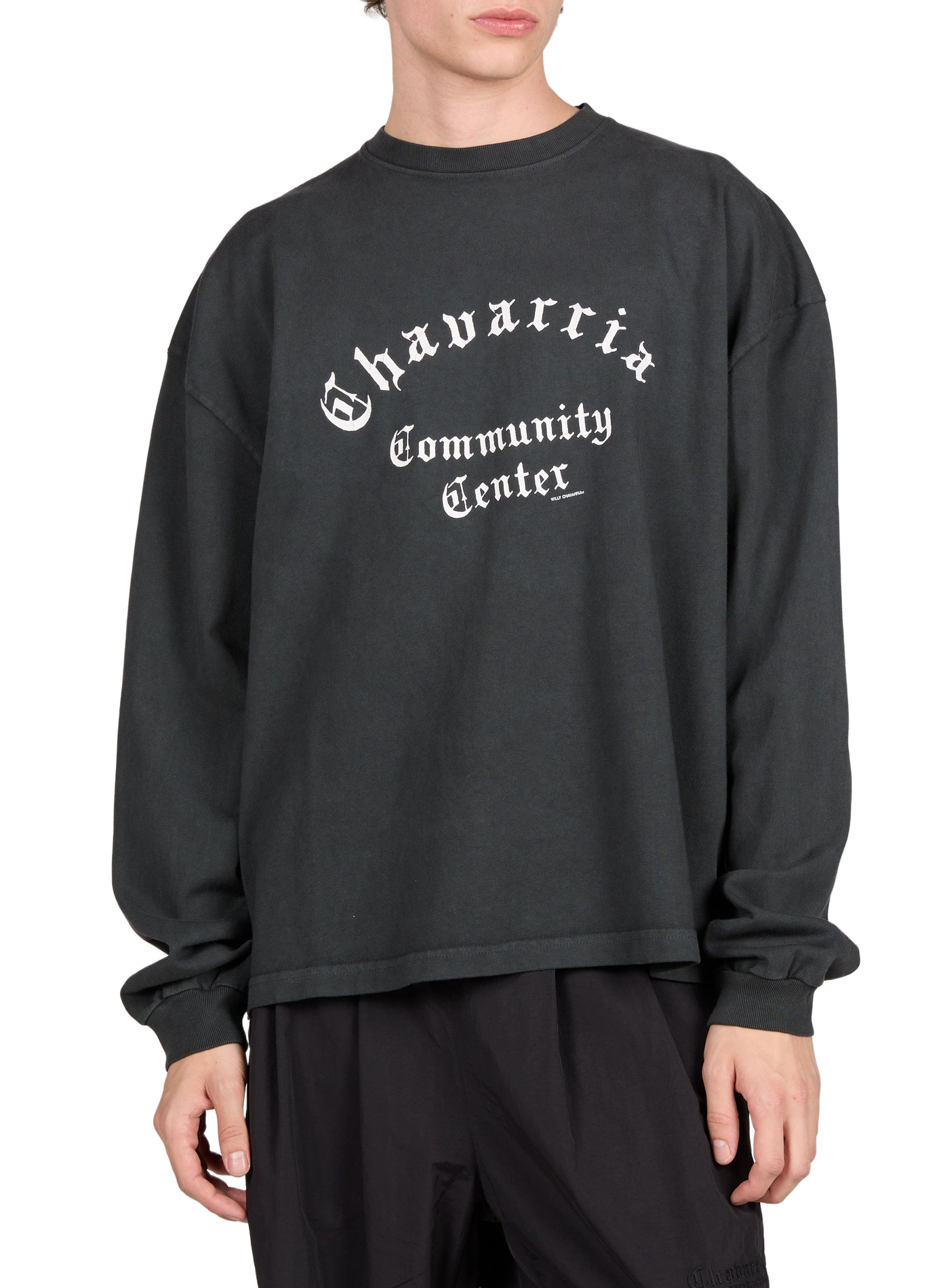 Oversized round neck cotton t-shirt WILLY CHAVARRIA Black