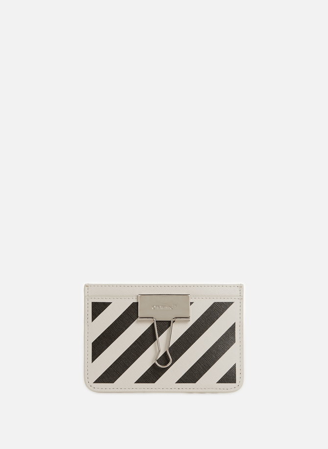 Binder leather card holder OFF-WHITE
