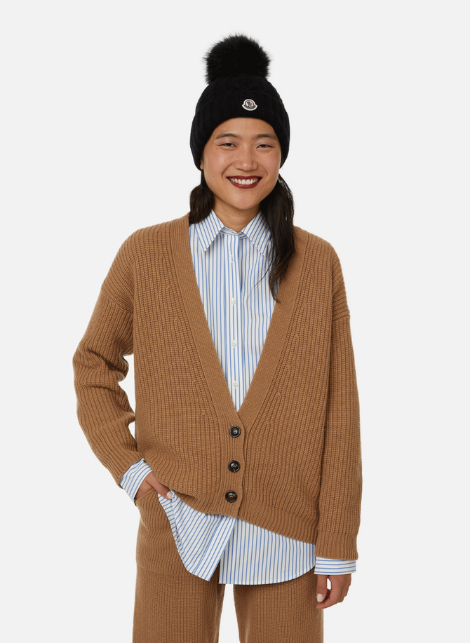 V-neck wool-blend cardigan MONCLER