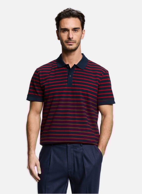 Striped cotton polo shirt Red by TOMMY HILFIGER TOMMY HILFIGER Striped cotton polo shirt Red
