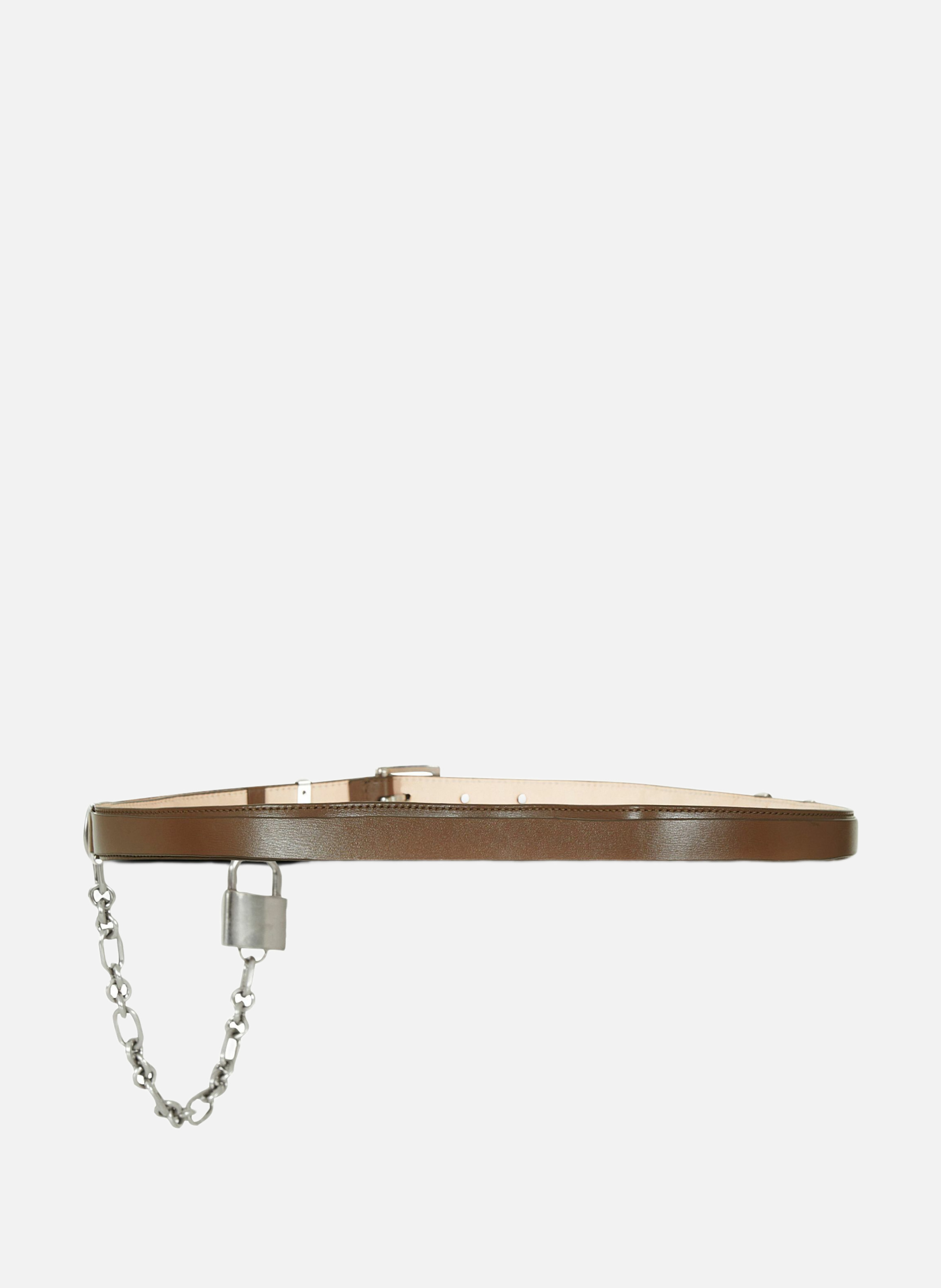 Ceinture sync fine en cuir BALMAIN Vert