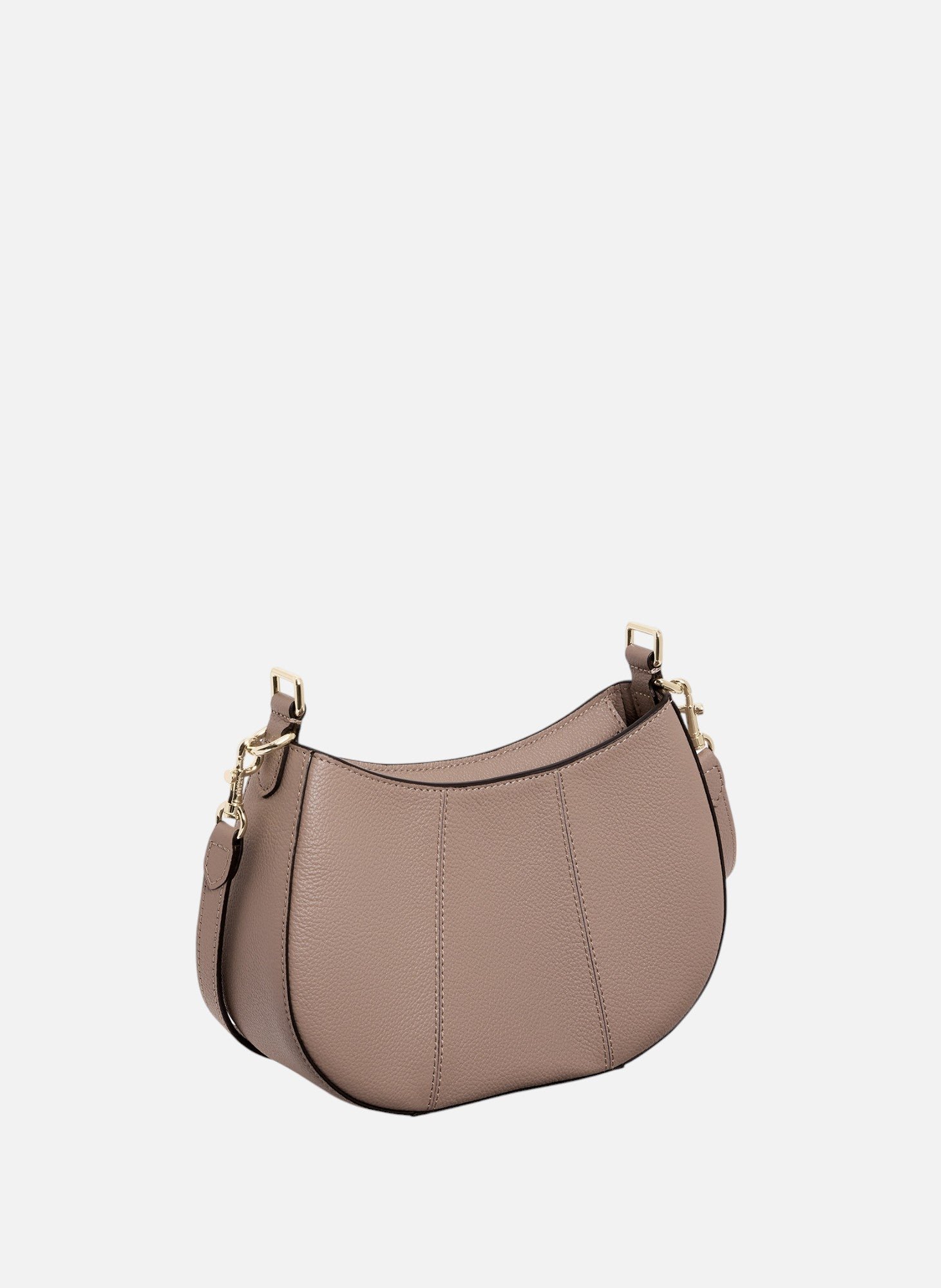 Petit sac demi-lune juliette en cuir grainé LE TANNEUR Gris