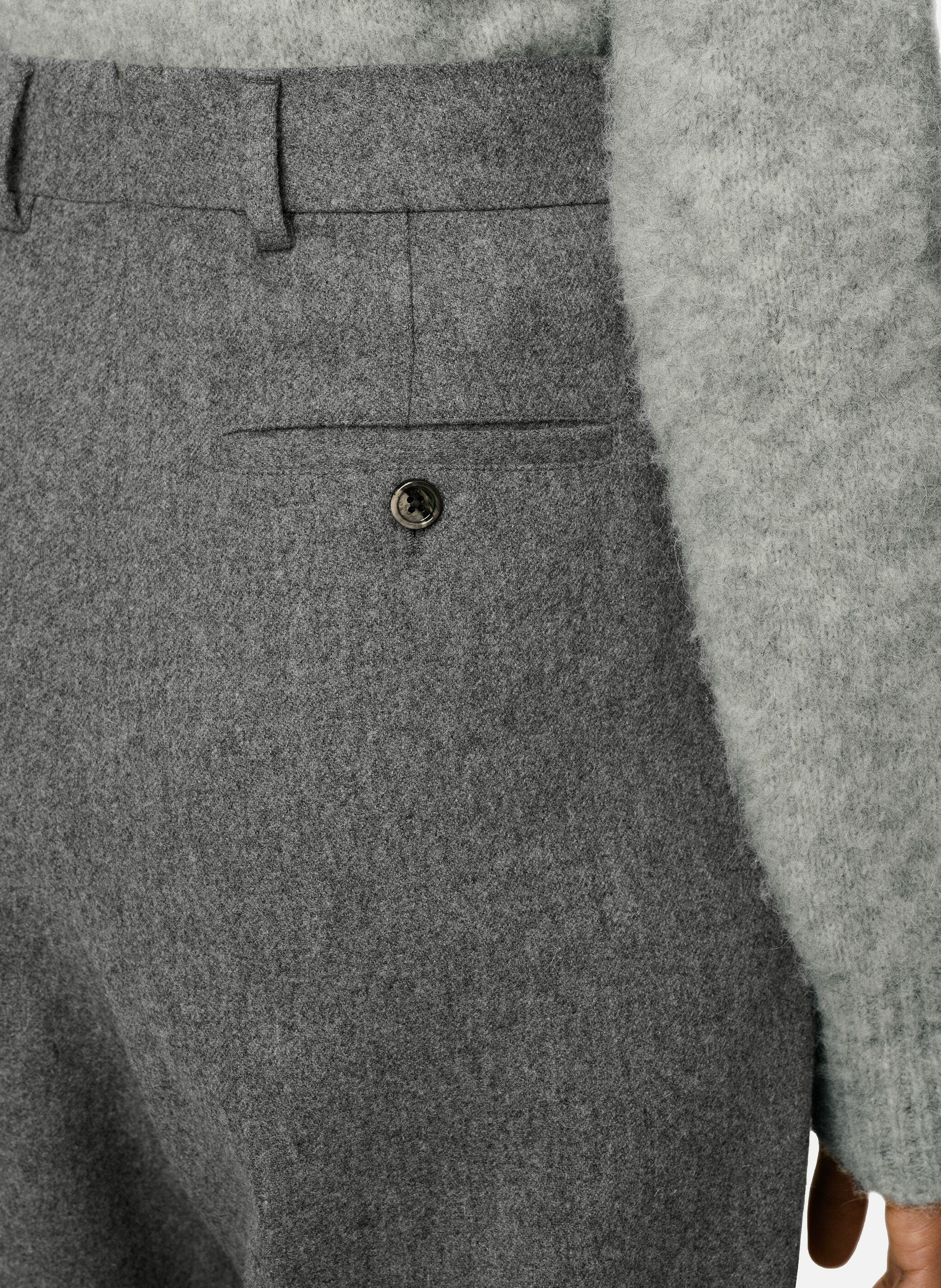 Pantalon large en laine AMI PARIS Gris