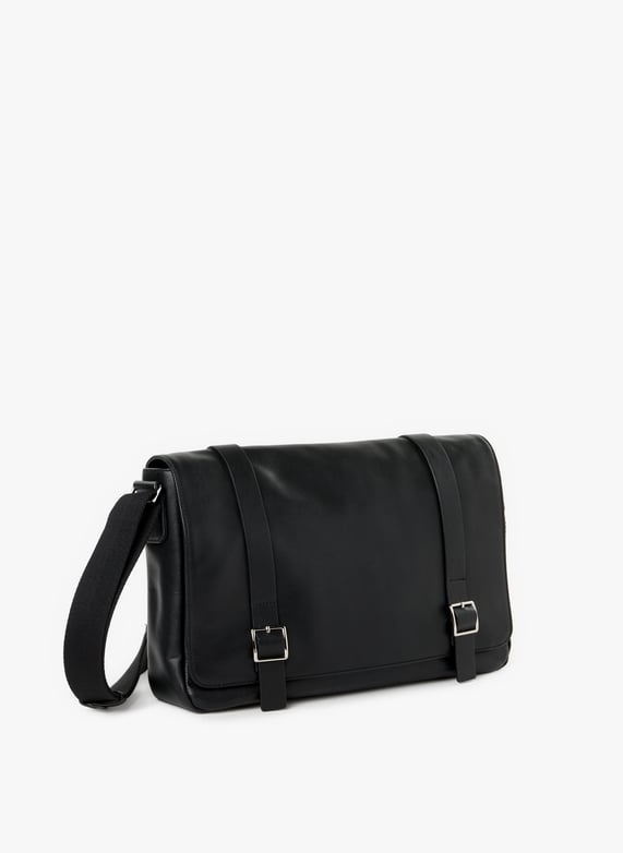 Sac messenger en cuir  | Noir by SAISON 1865 Sac messenger en cuir  Noir