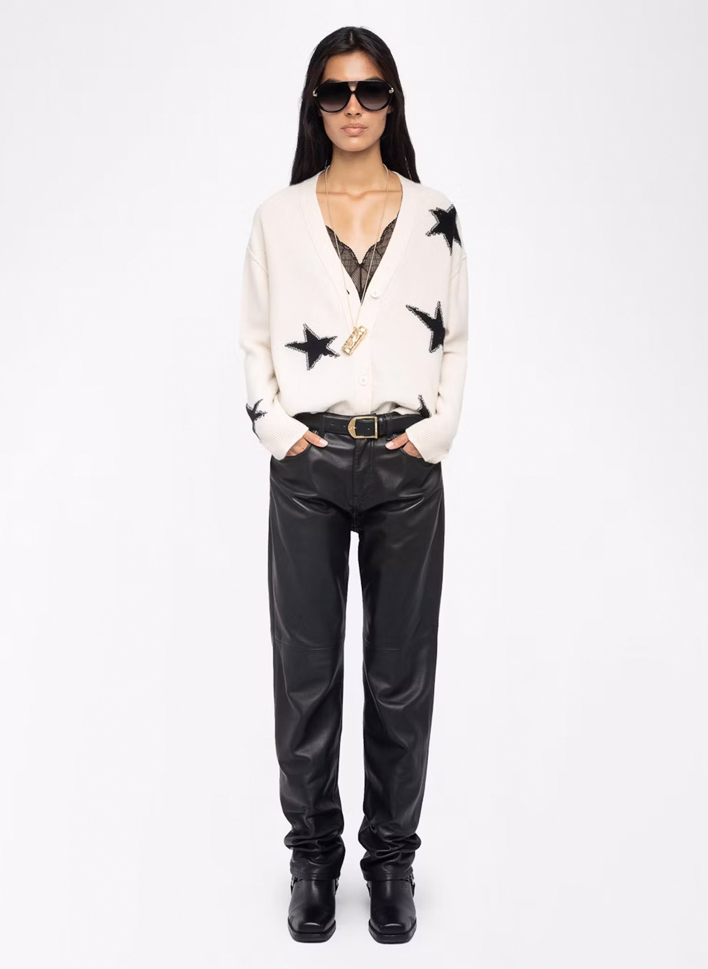 Gilet col v à motifs mirkaz ZADIG&VOLTAIRE Blanc