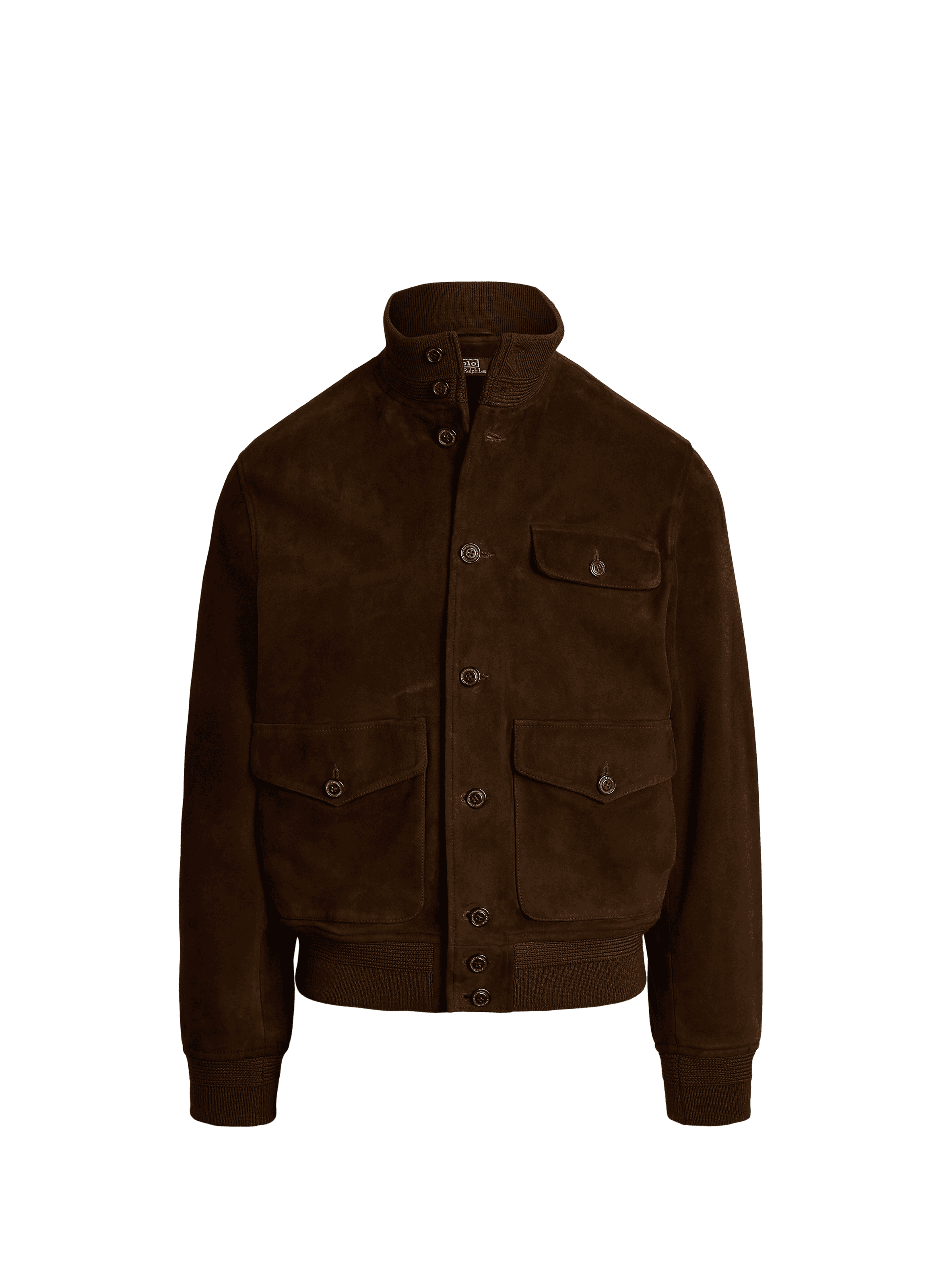 Jacket with high neck in leather POLO RALPH LAUREN Beige