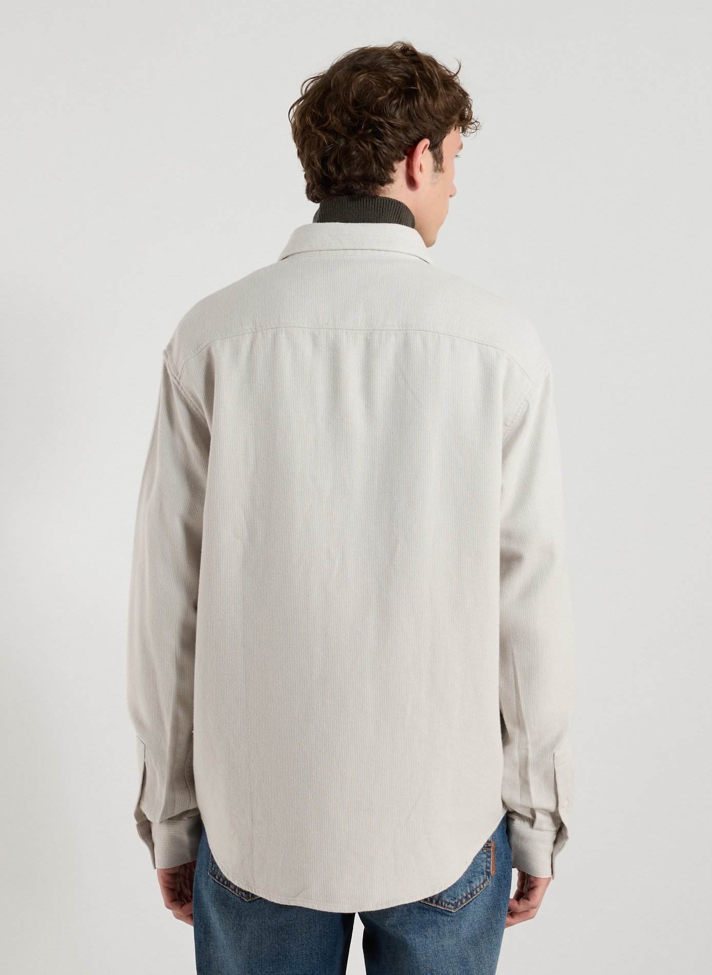 Chemise col classique manches contrastantes en coton ARMANI EXCHANGE Multicolour