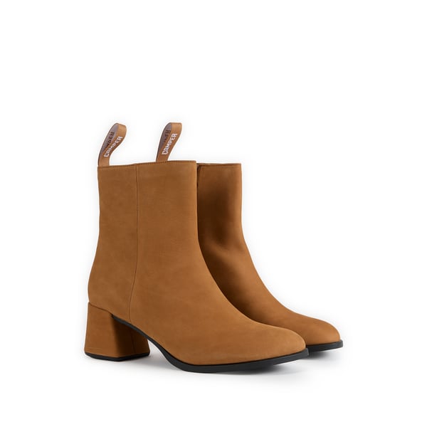Bottines à talon en cuir suédé